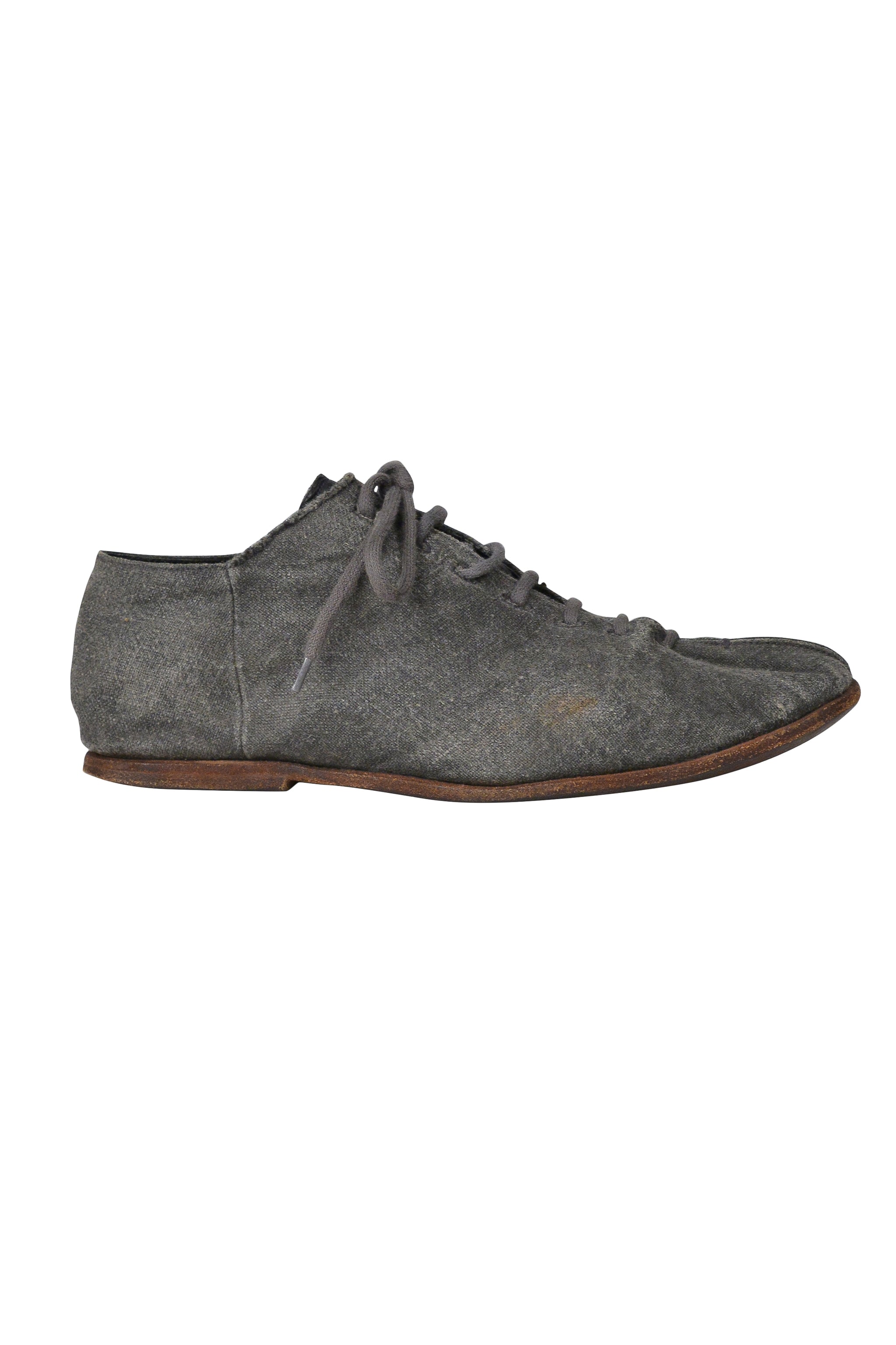 CARPE DIEM GREY LACE UP LINEN SHOES