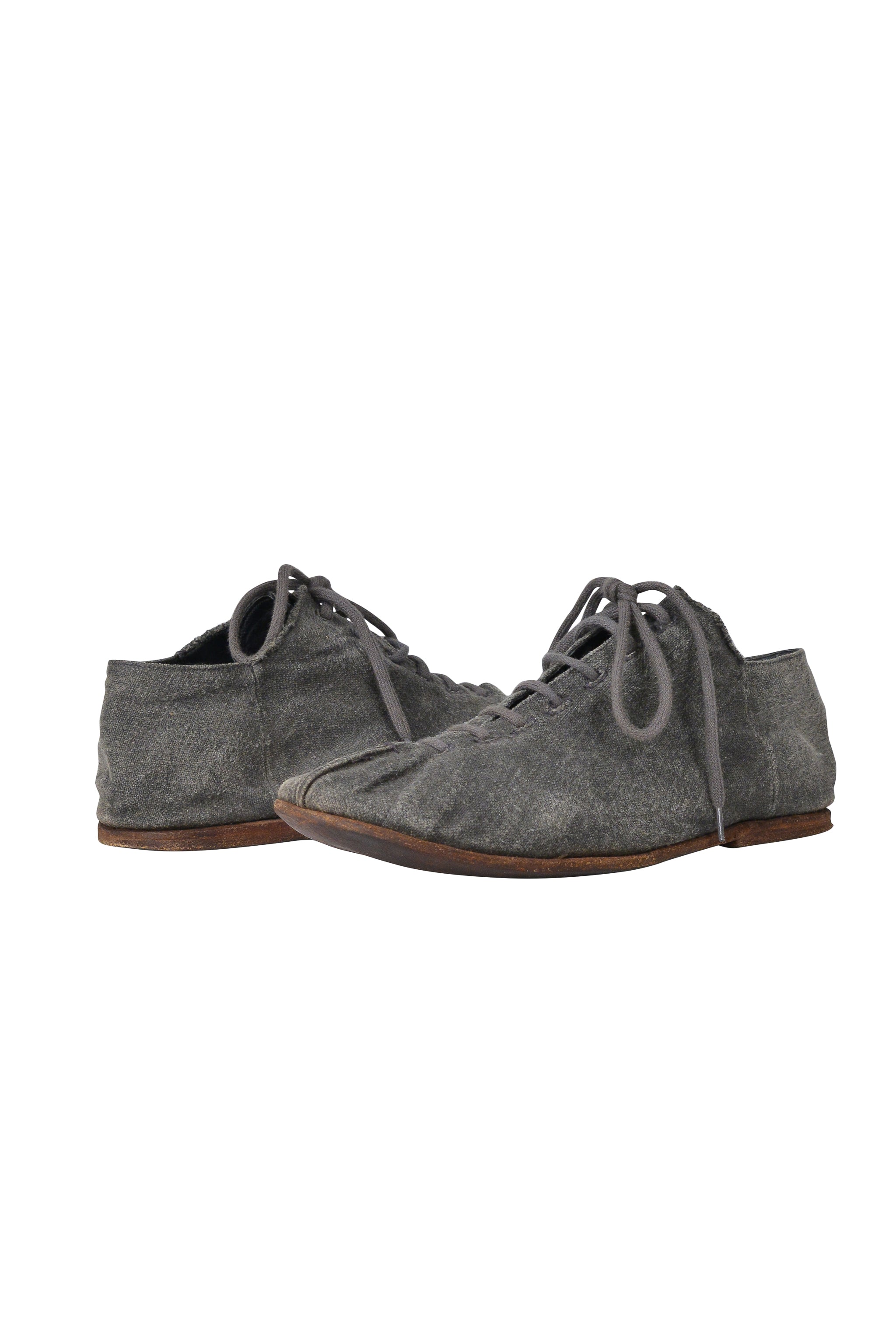 CARPE DIEM GREY LACE UP LINEN SHOES