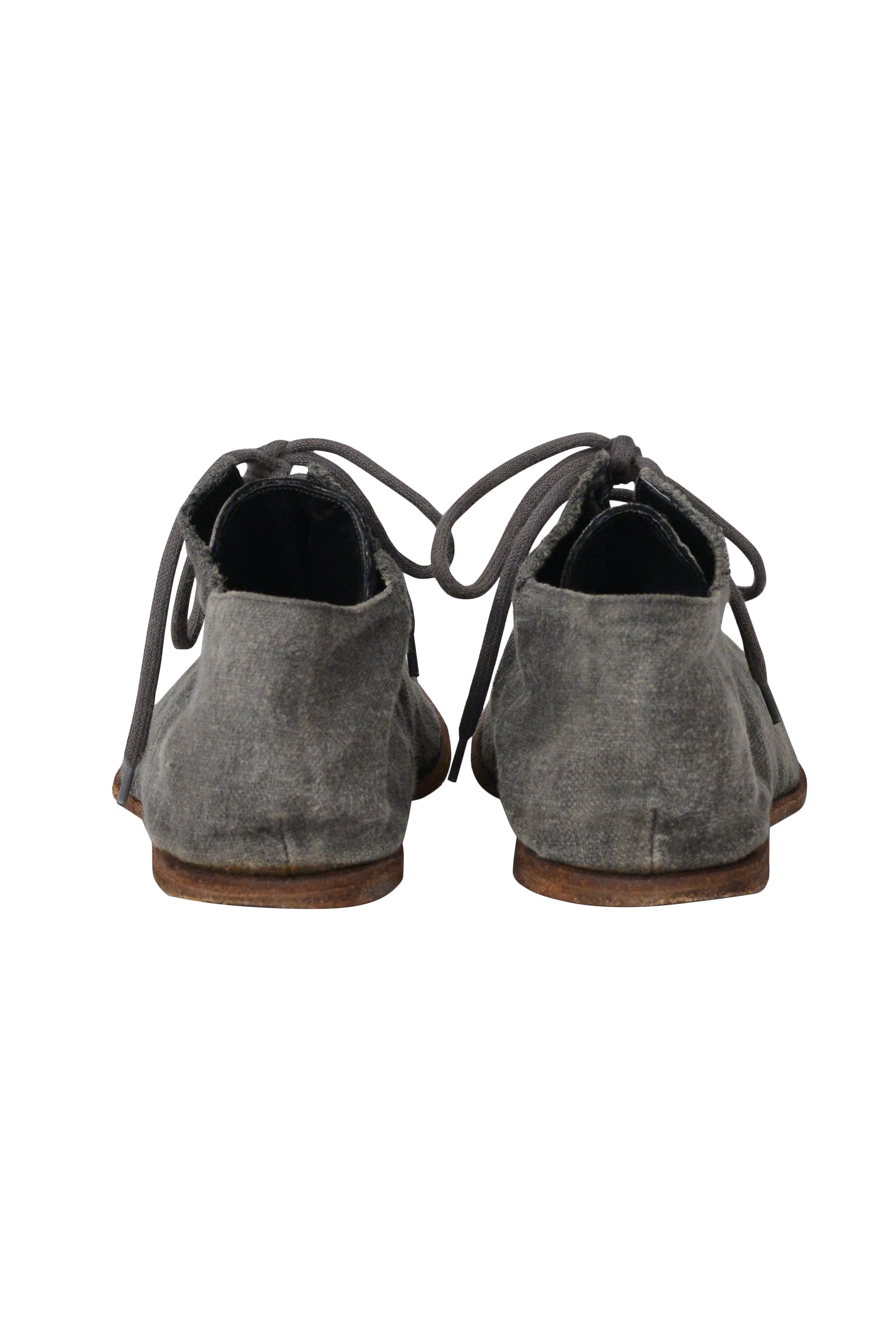 CARPE DIEM GREY LACE UP LINEN SHOES