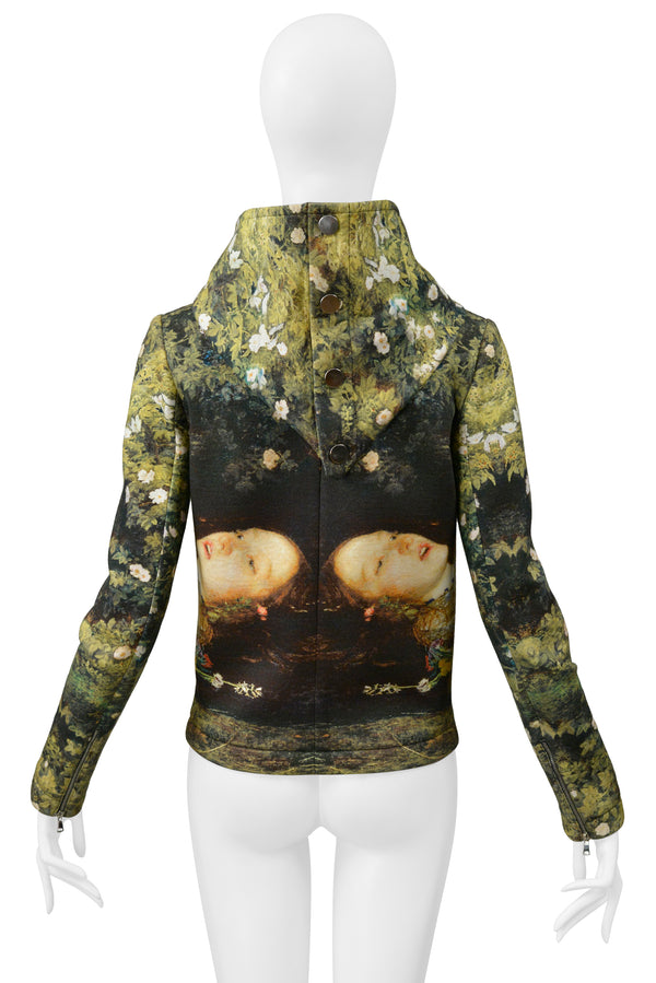 JEAN-CHARLES DE CASTELBAJAC OPHELIA PRINTED MOTO JACKET WITH HOOD