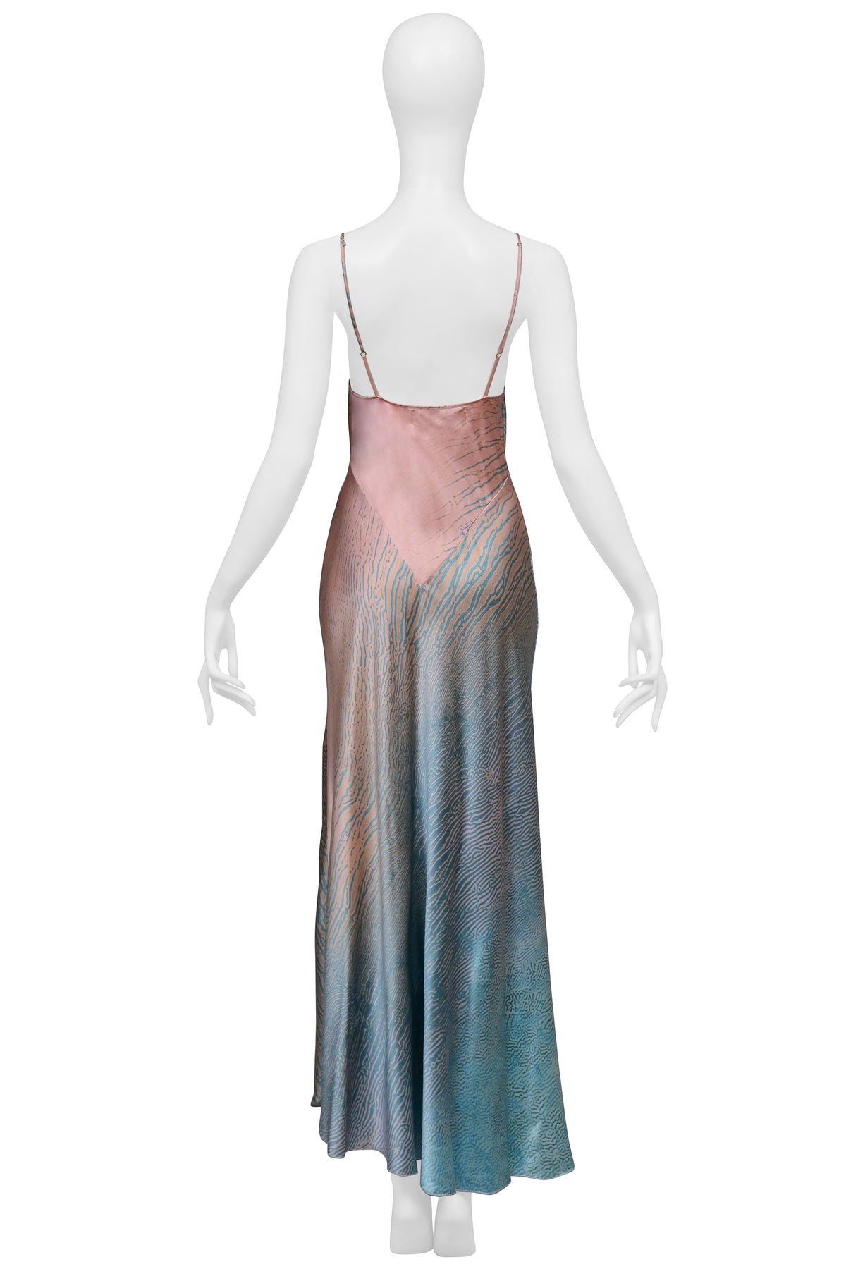 ROBERTO CAVALLI PINK AND BLUE CORAL DRESS 2001