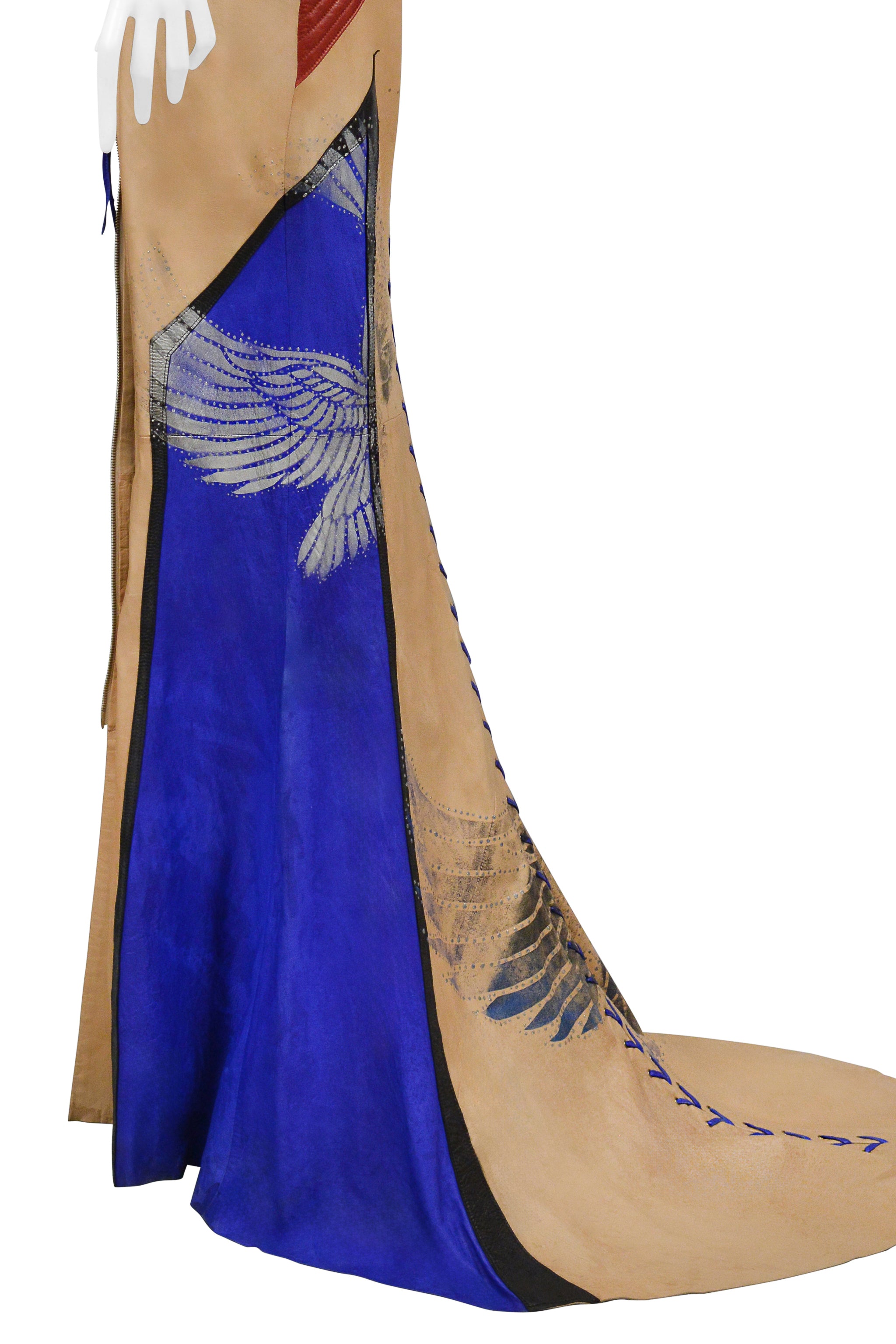 ROBERTO CAVALLI  LEATHER MOTORCYCLE EVENING GOWN 2003