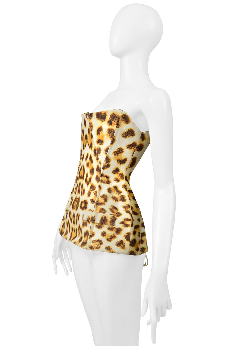 ROBERTO CAVALLI LEOPARD CORSET WITH BONING & LACES SS 2007