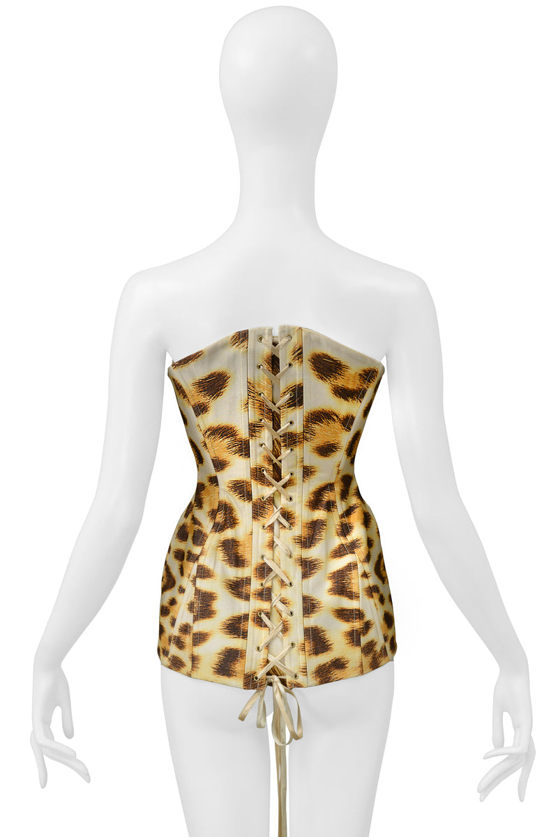 ROBERTO CAVALLI LEOPARD CORSET WITH BONING & LACES SS 2007