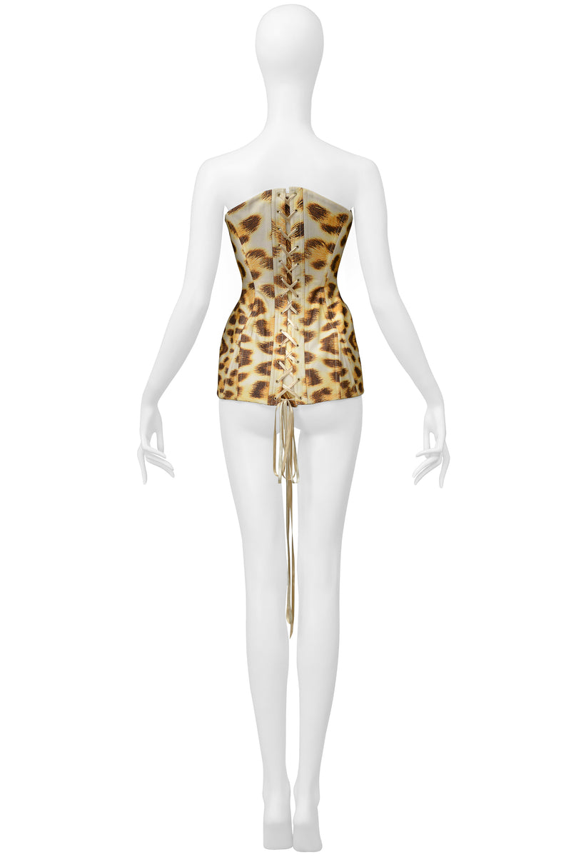 ROBERTO CAVALLI LEOPARD CORSET WITH BONING & LACES SS 2007