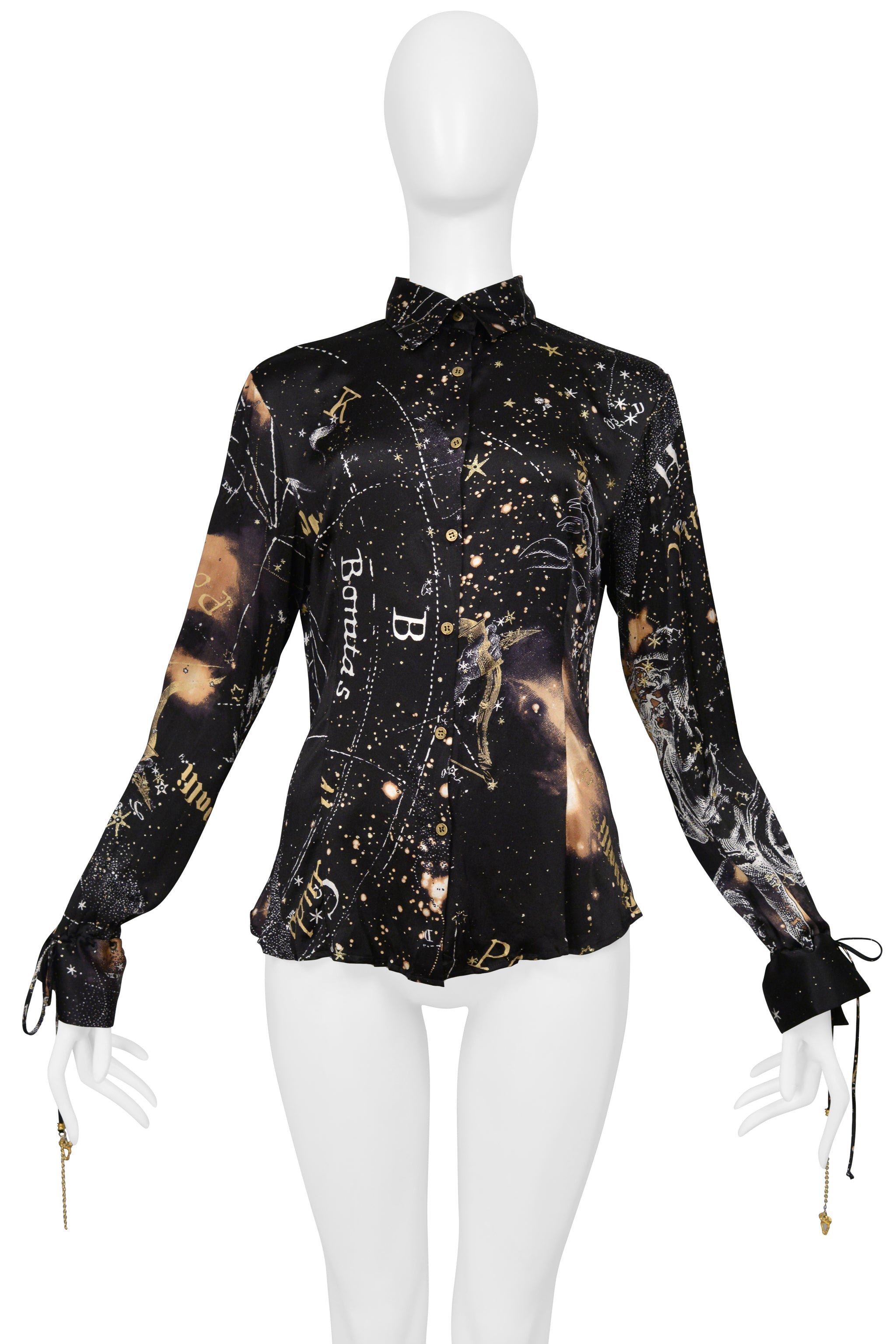 ROBERTO CAVALLI ASTROLOGY BLOUSE WITH CHARMS