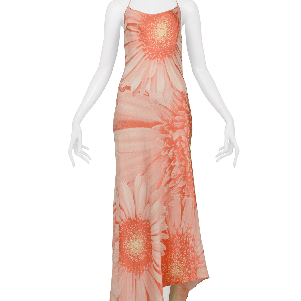 ROBERTO CAVALLI PINK DAISY MAXI SLIP DRESS 2000
