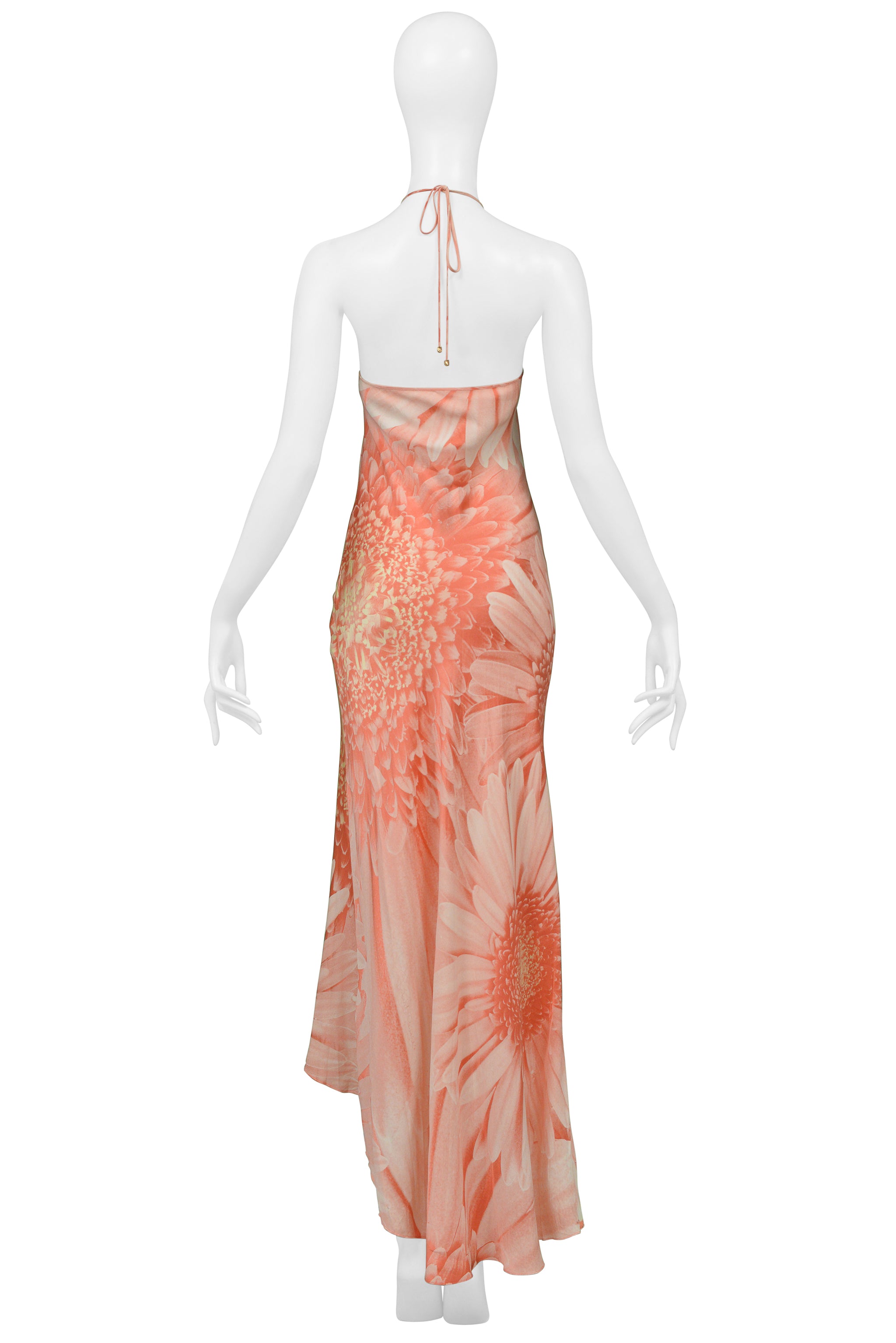 ROBERTO CAVALLI PINK DAISY MAXI SLIP DRESS 2000