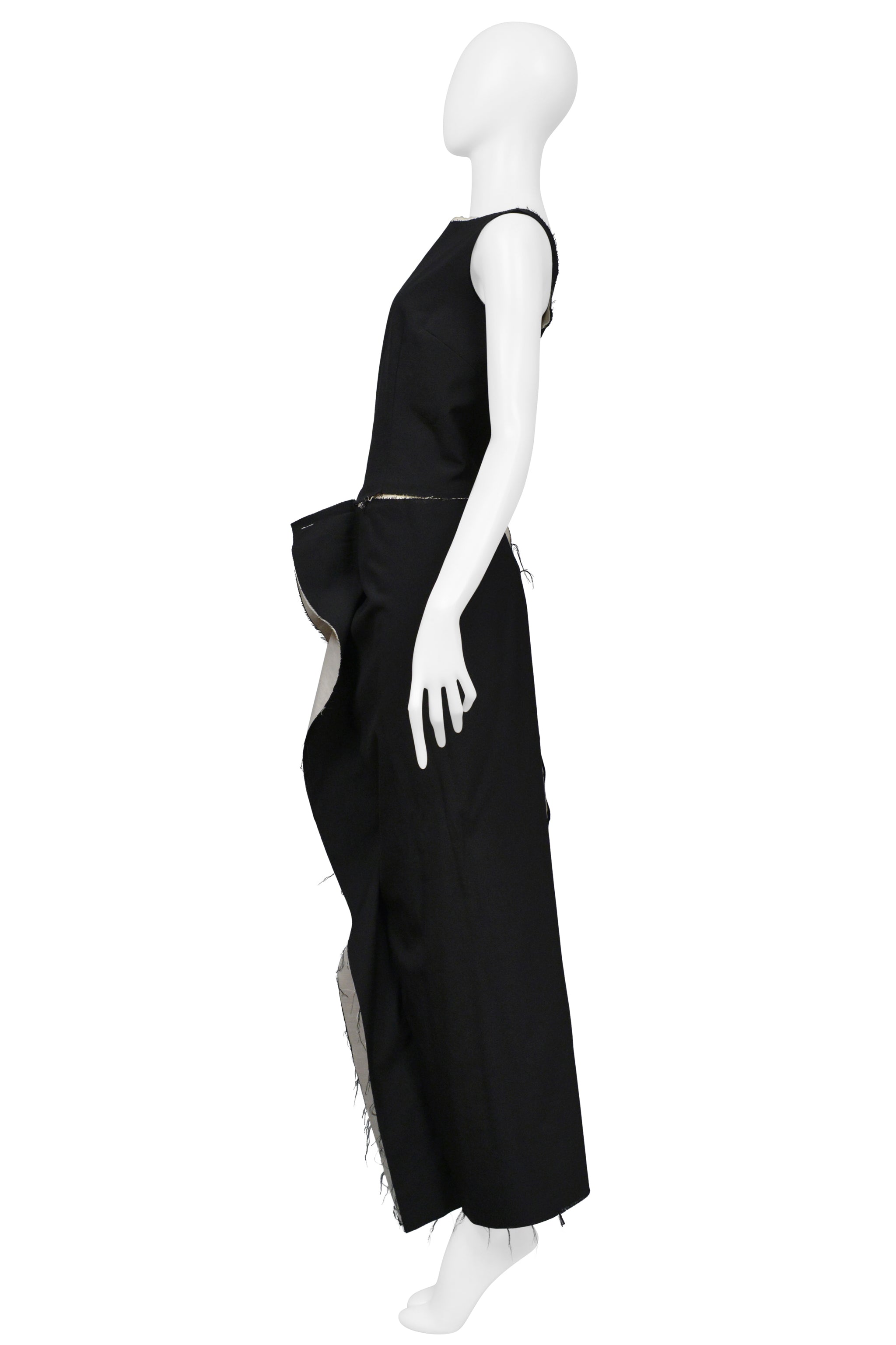 COMME DES GARCONS BLACK AND WHITE DOUBLE LAYERED TANK TOP AND SINGLE RUFFLE SKIRT ENSEMBLE 1998