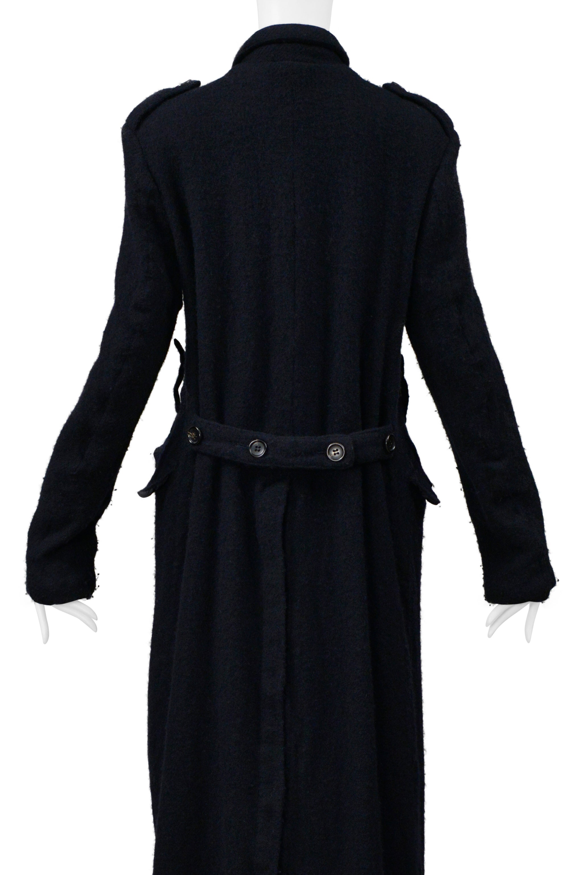 COMME DES GARCONS DARK NAVY DOUBLE BREASTED WOOL COAT 1999-2000