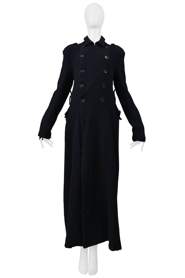 COMME DES GARCONS DARK NAVY DOUBLE BREASTED WOOL COAT 1999-2000 FW