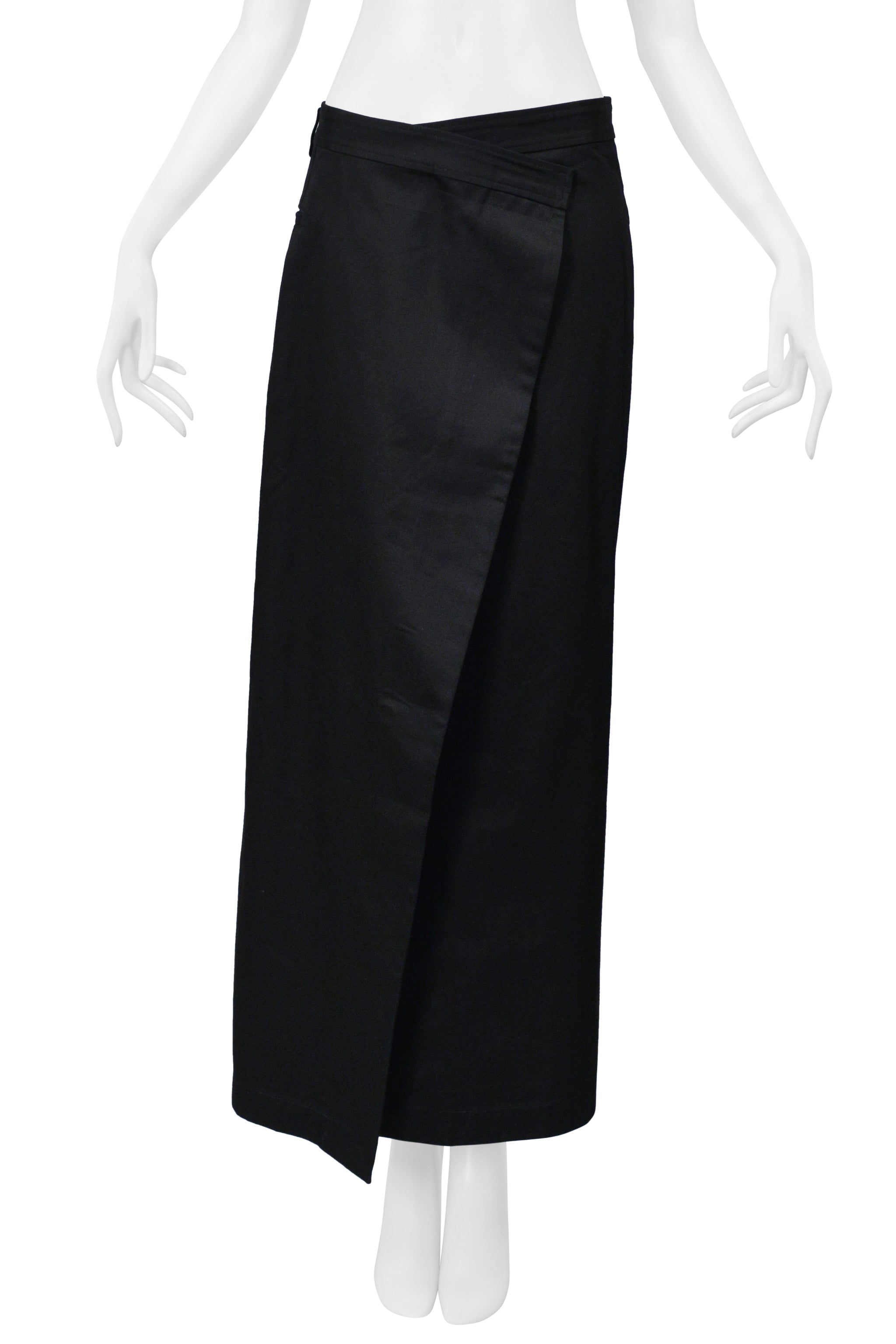 COMME DES GARCONS BLACK COTTON DRILL WRAP SKIRT 1999