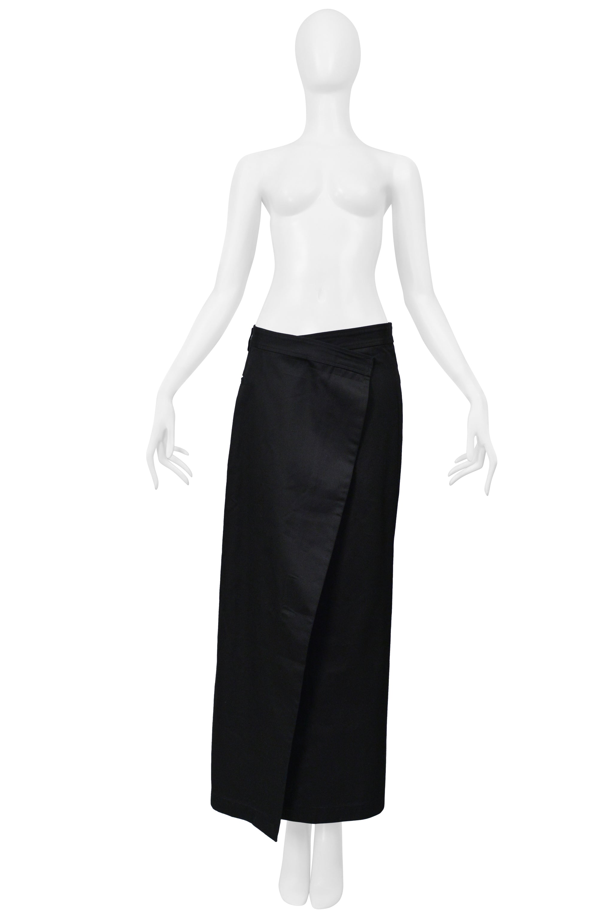 COMME DES GARCONS BLACK COTTON DRILL WRAP SKIRT 1999