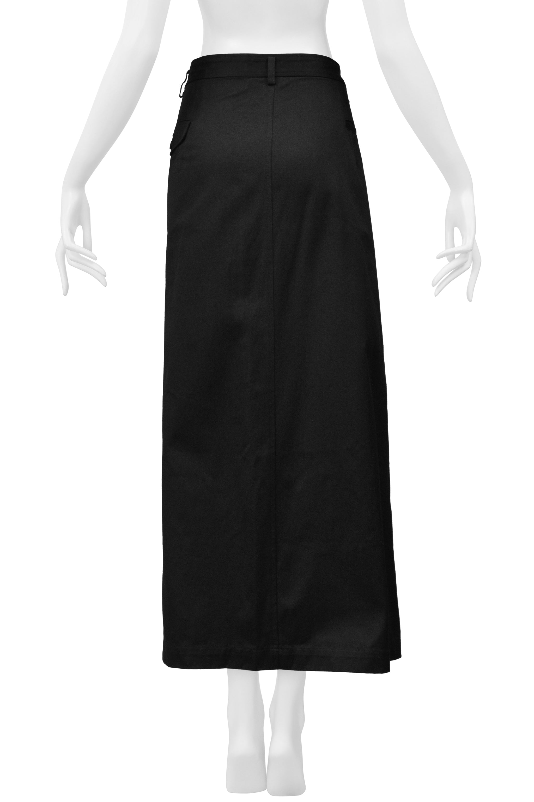 COMME DES GARCONS BLACK COTTON DRILL WRAP SKIRT 1999