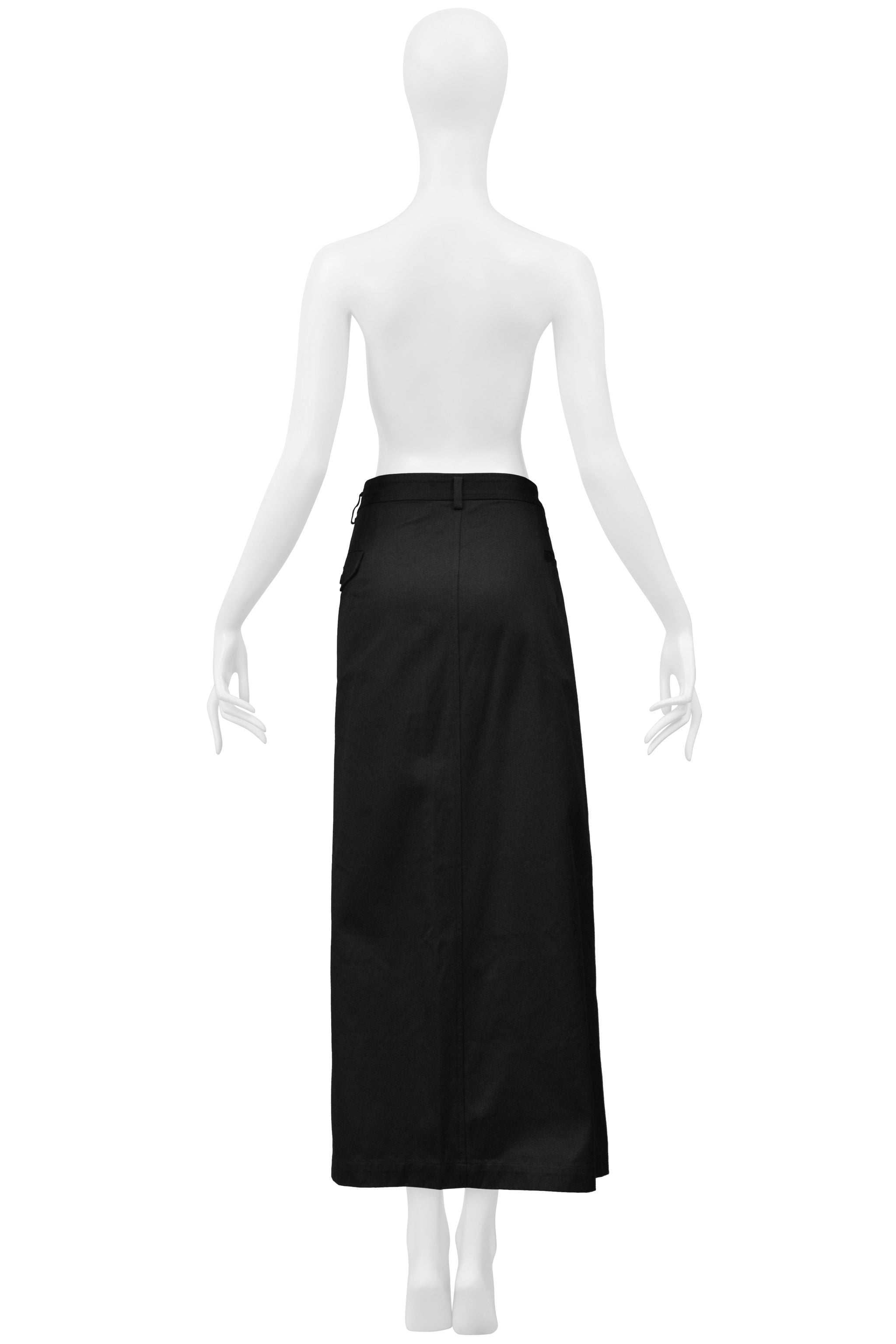 COMME DES GARCONS BLACK COTTON DRILL WRAP SKIRT 1999