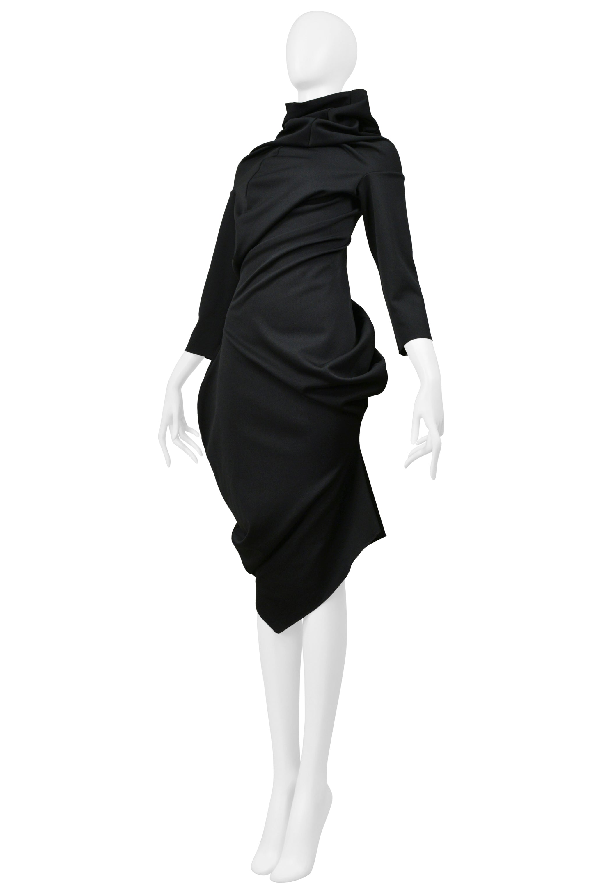 COMME DES GARÇONS FALL BLACK TWISTED CONCEPT DRESS 2002