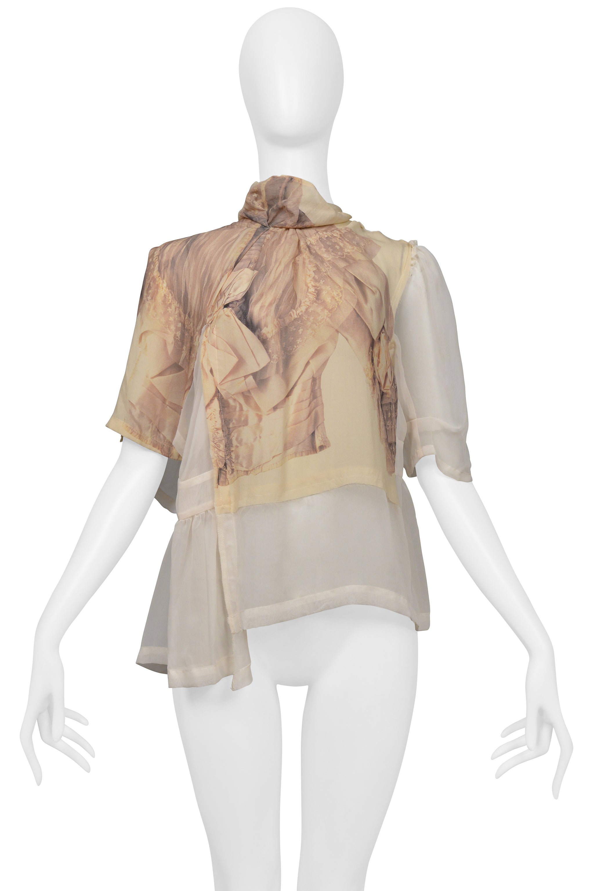 COMME DES GARCONS OFF WHITE TOP WITH TROMPE L'OEIL 2005