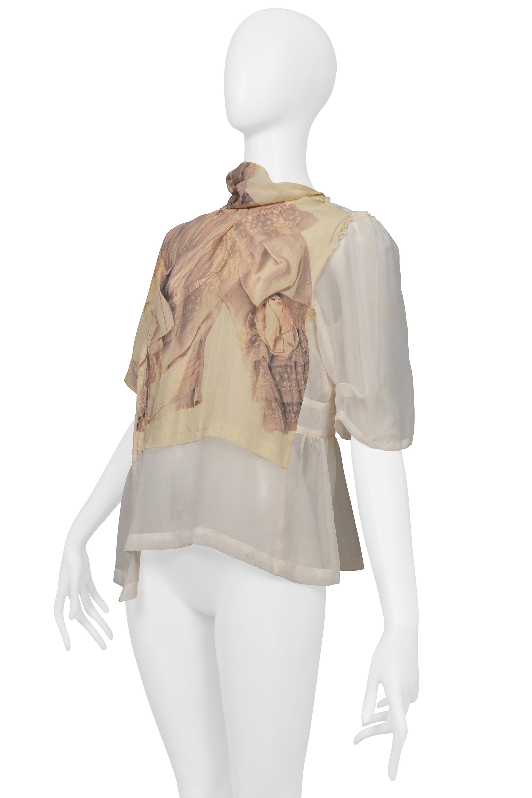 COMME DES GARCONS OFF WHITE TOP WITH TROMPE L'OEIL 2005