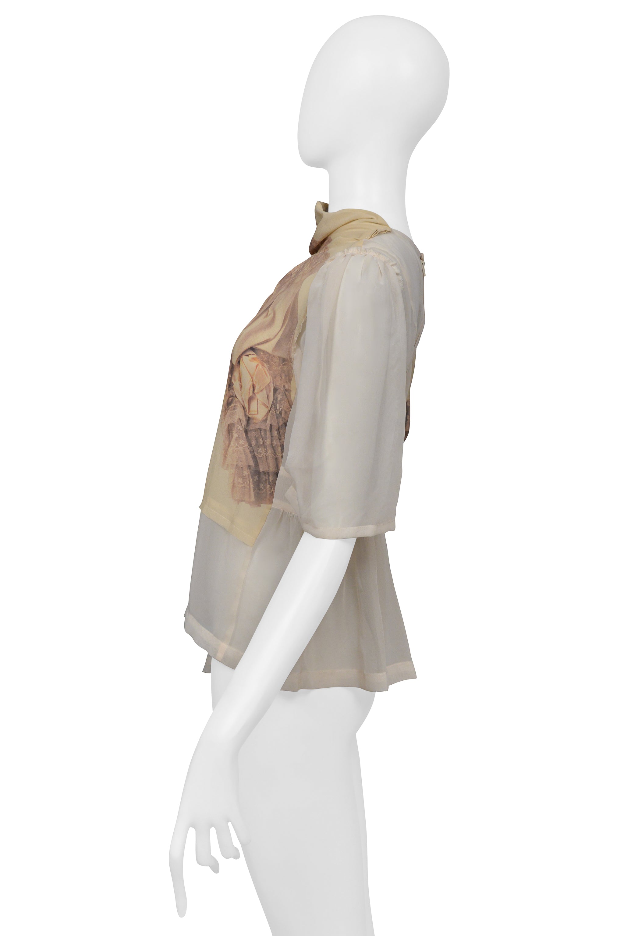 COMME DES GARCONS OFF WHITE TOP WITH TROMPE L'OEIL 2005
