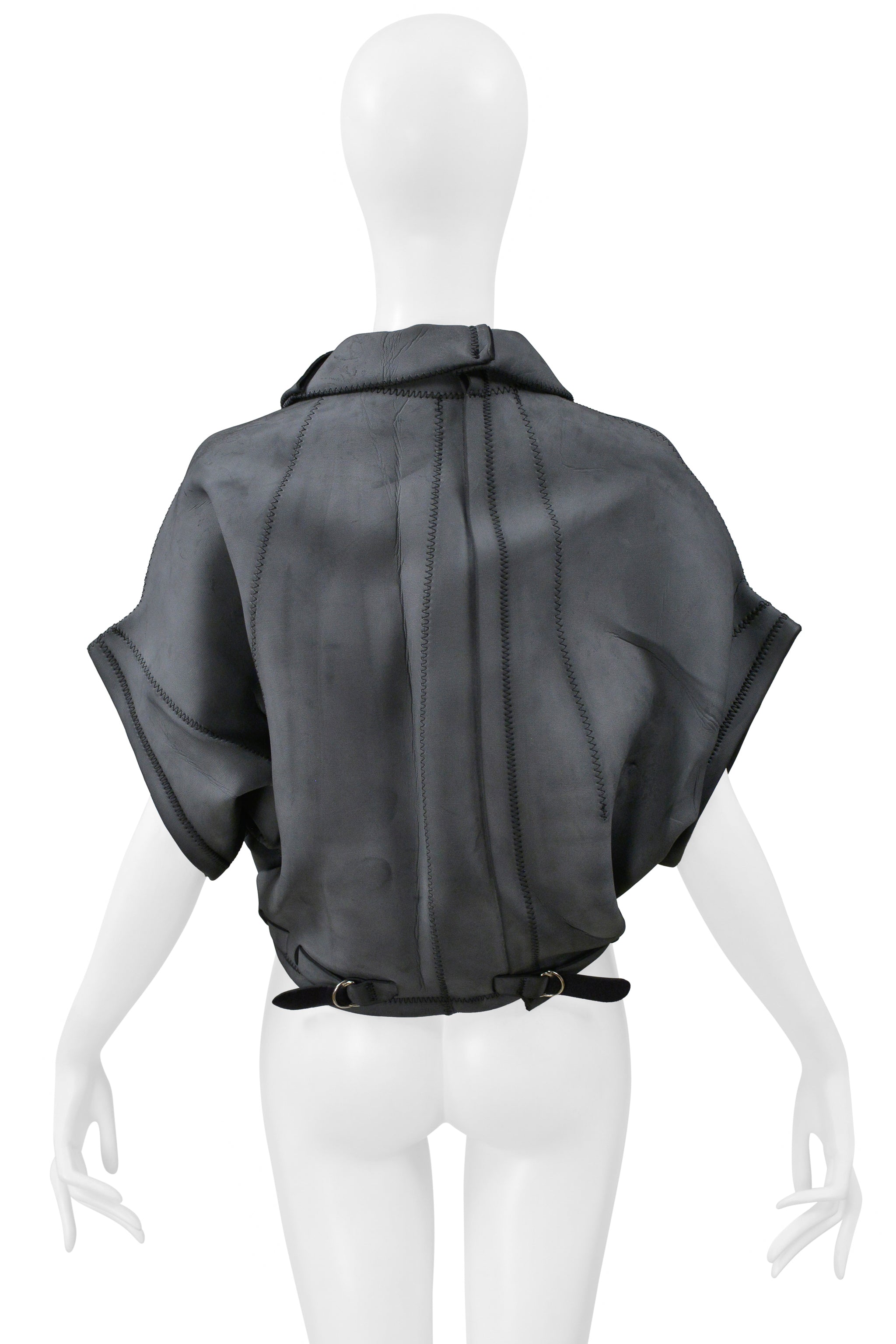 COMME DES GARÇONS GREY NEOPRENE RUBBER SCULPTURAL JACKET 2005