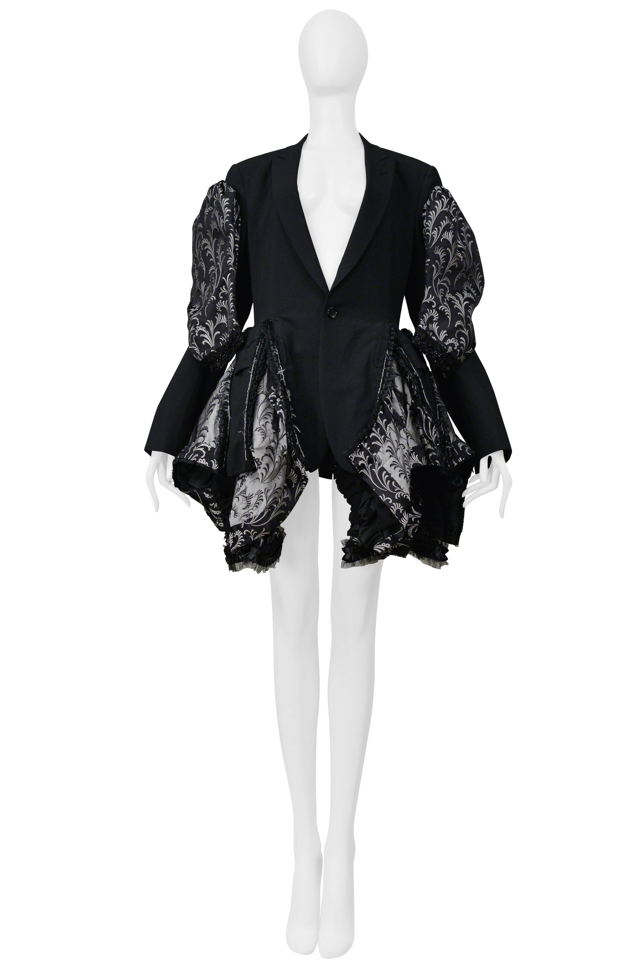 COMME DES GARÇONS BLACK FANCY COAT WITH SILVER-TONE EMBROIDERY 2006