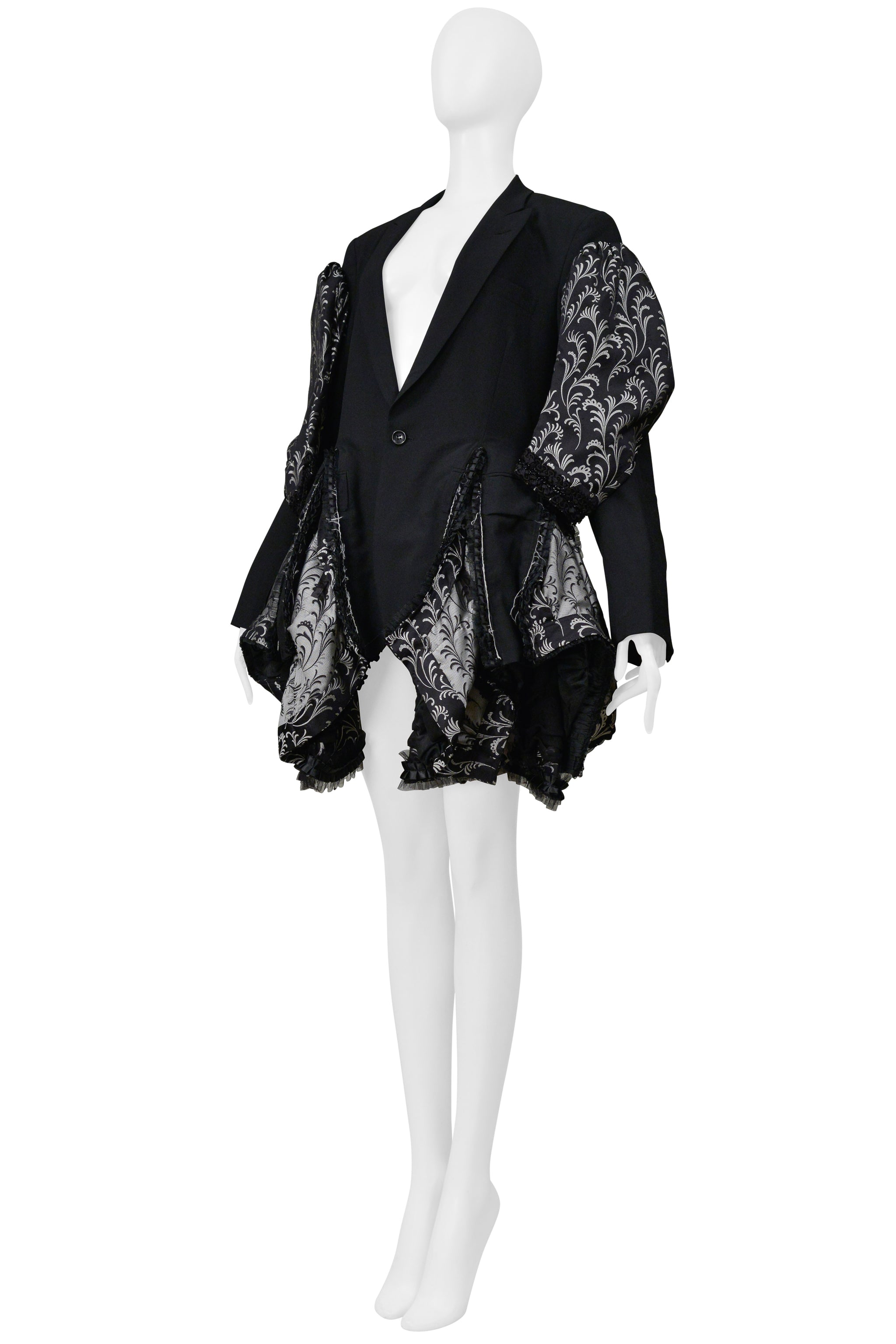 COMME DES GARÇONS BLACK FANCY COAT WITH SILVER-TONE EMBROIDERY 2006