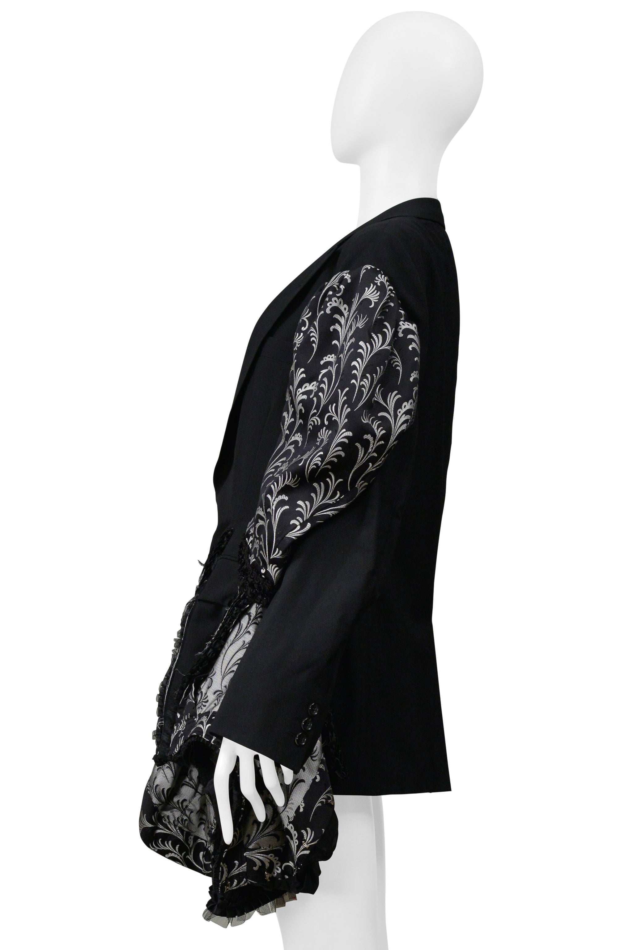 COMME DES GARÇONS BLACK FANCY COAT WITH SILVER-TONE EMBROIDERY 2006