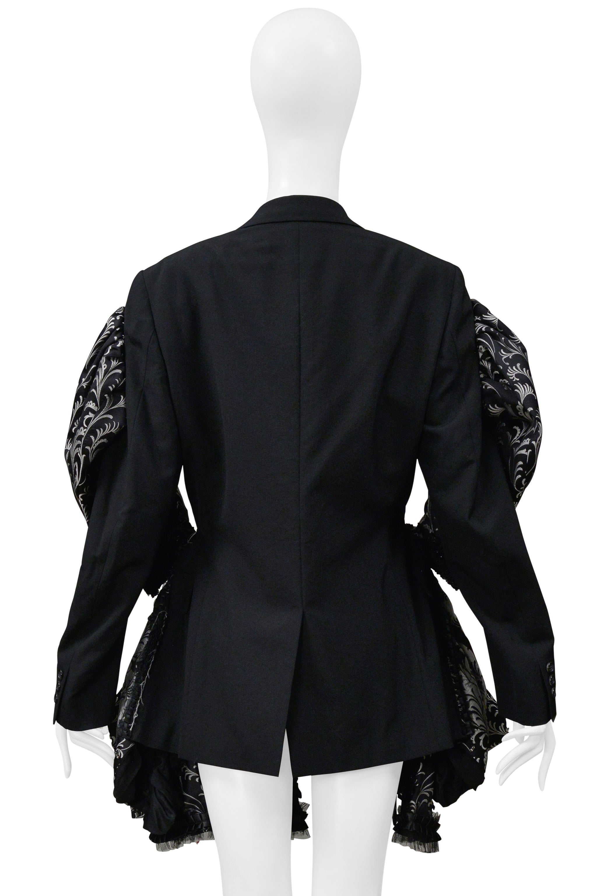COMME DES GARÇONS BLACK FANCY COAT WITH SILVER-TONE EMBROIDERY 2006