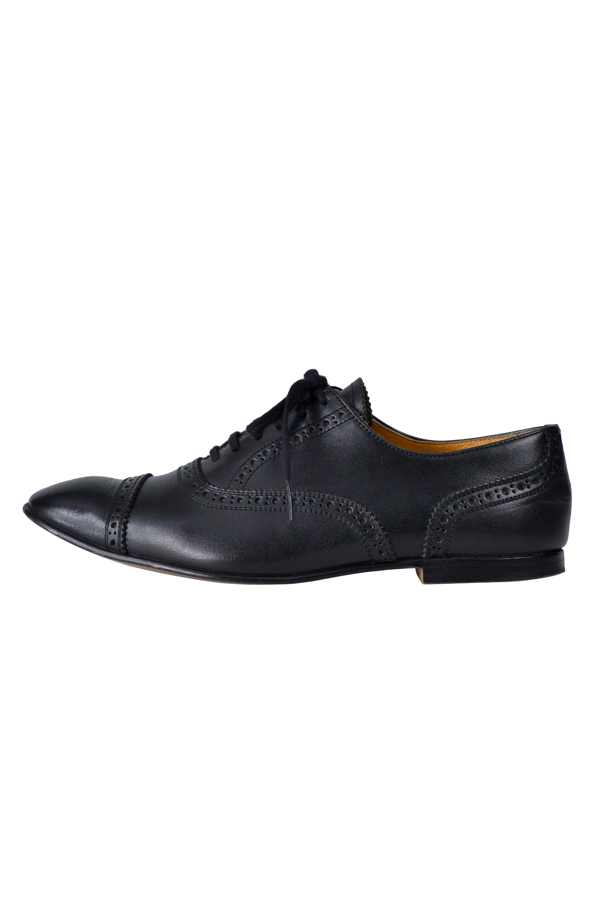 COMME DES GARCONS  BLACK LEATHER LACE UP BROGUE SHOES 2000