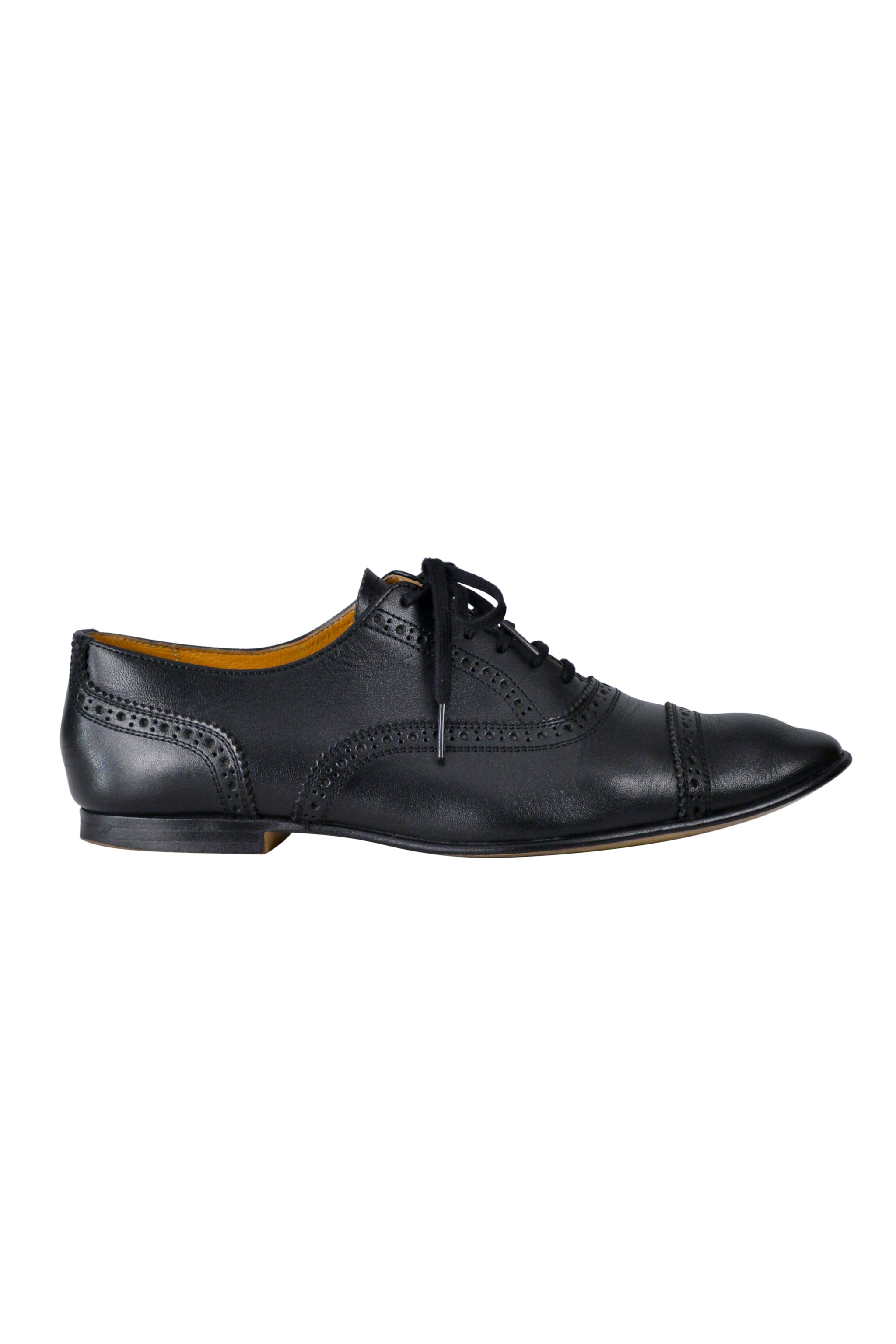 COMME DES GARCONS  BLACK LEATHER LACE UP BROGUE SHOES 2000
