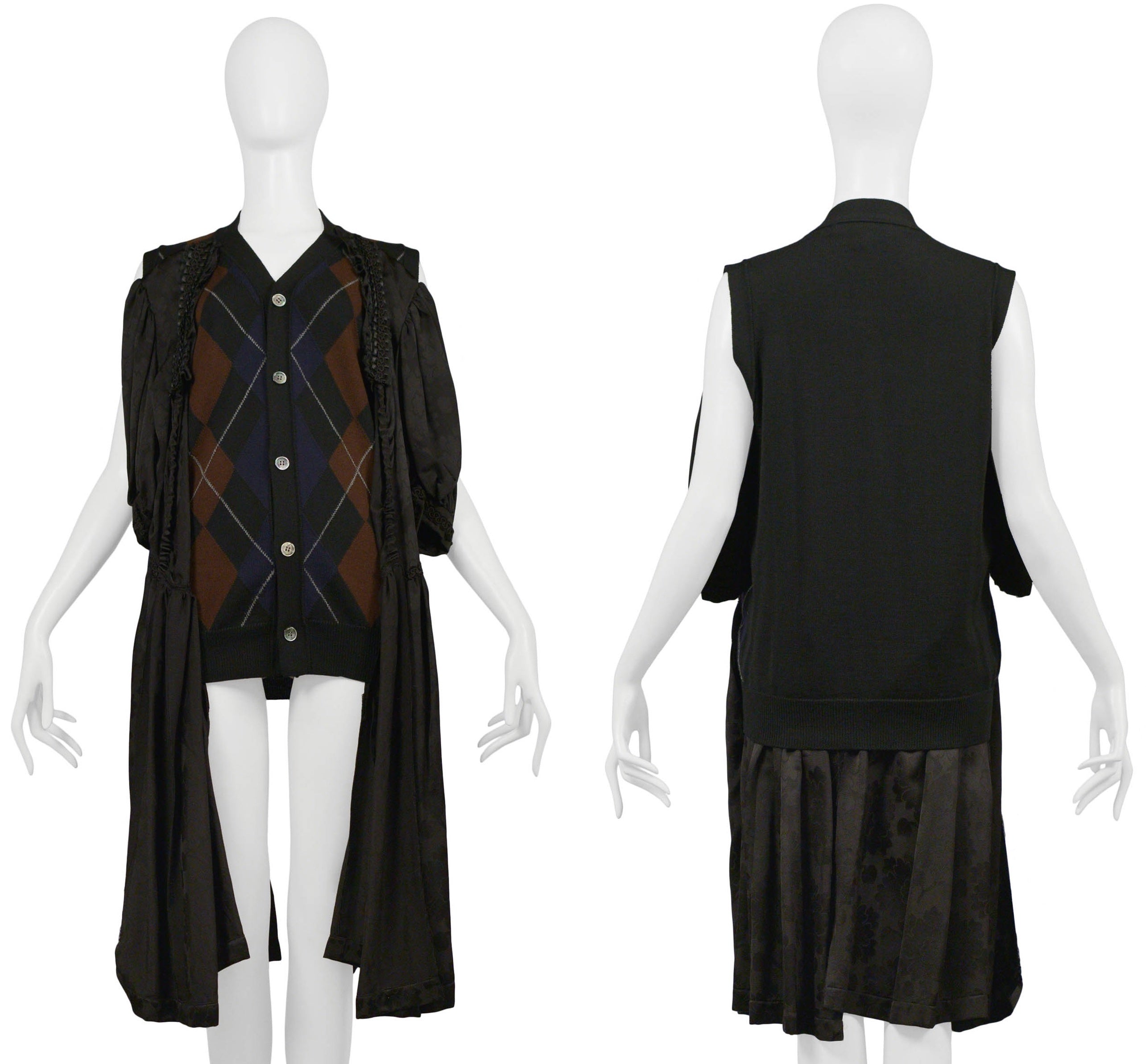 COMME DES GARCONS ARGYLE SWEATER WITH DRESS ATTACHED 2006