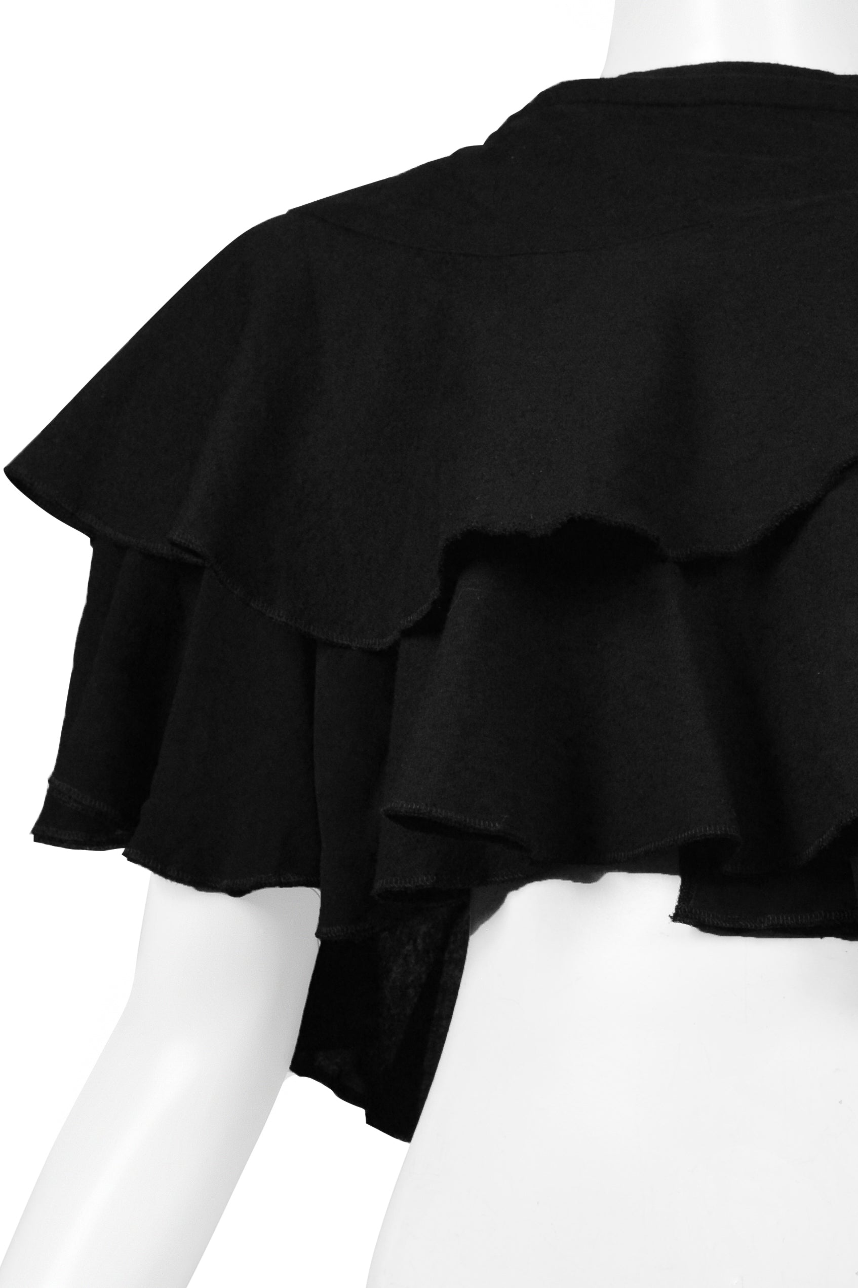 COMME DES GARCONS BLACK RUFFLE CROP TOP