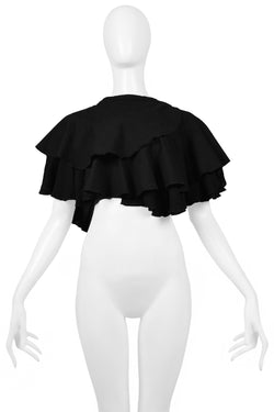 COMME DES GARCONS BLACK RUFFLE CROP TOP