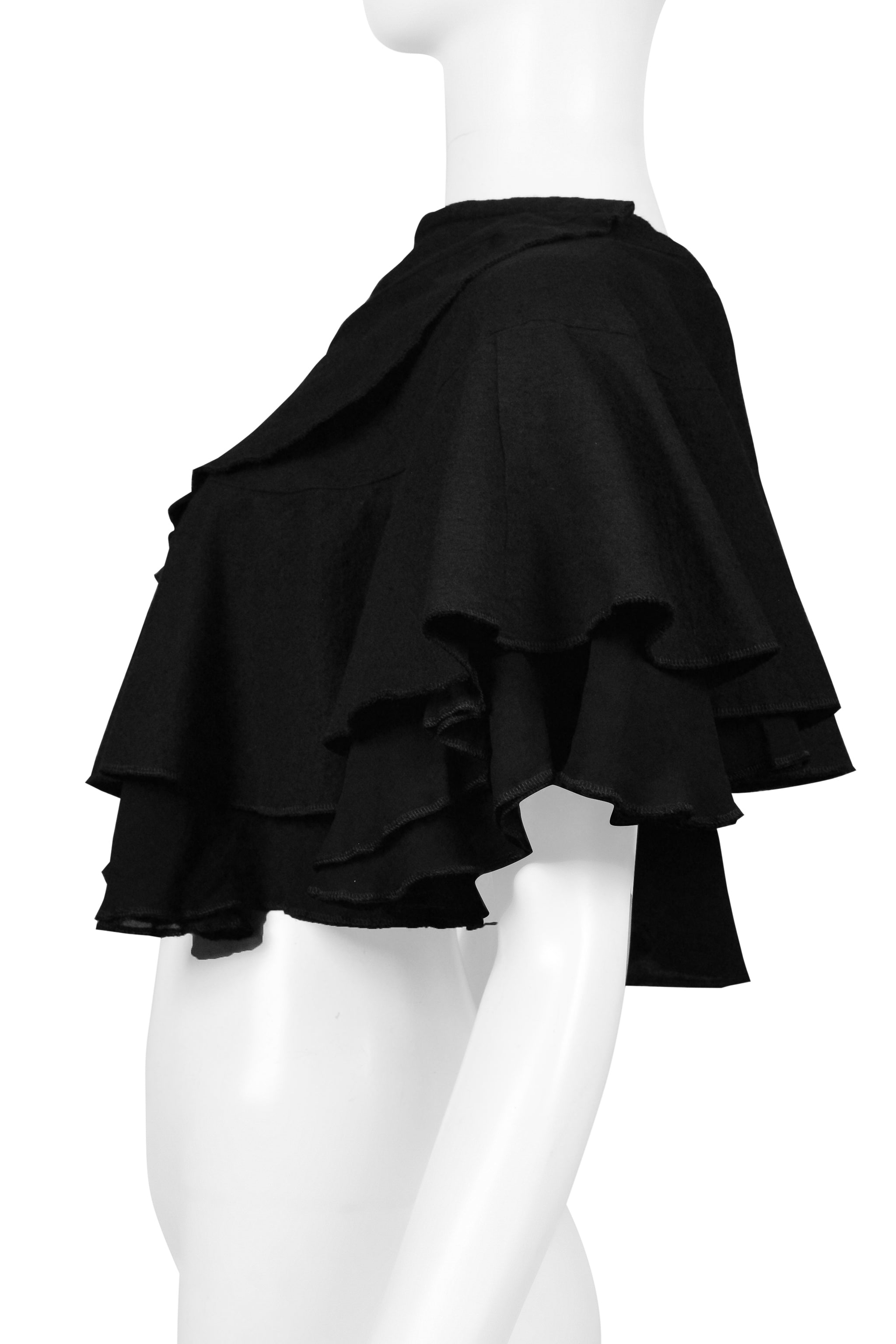 COMME DES GARCONS BLACK RUFFLE CROP TOP