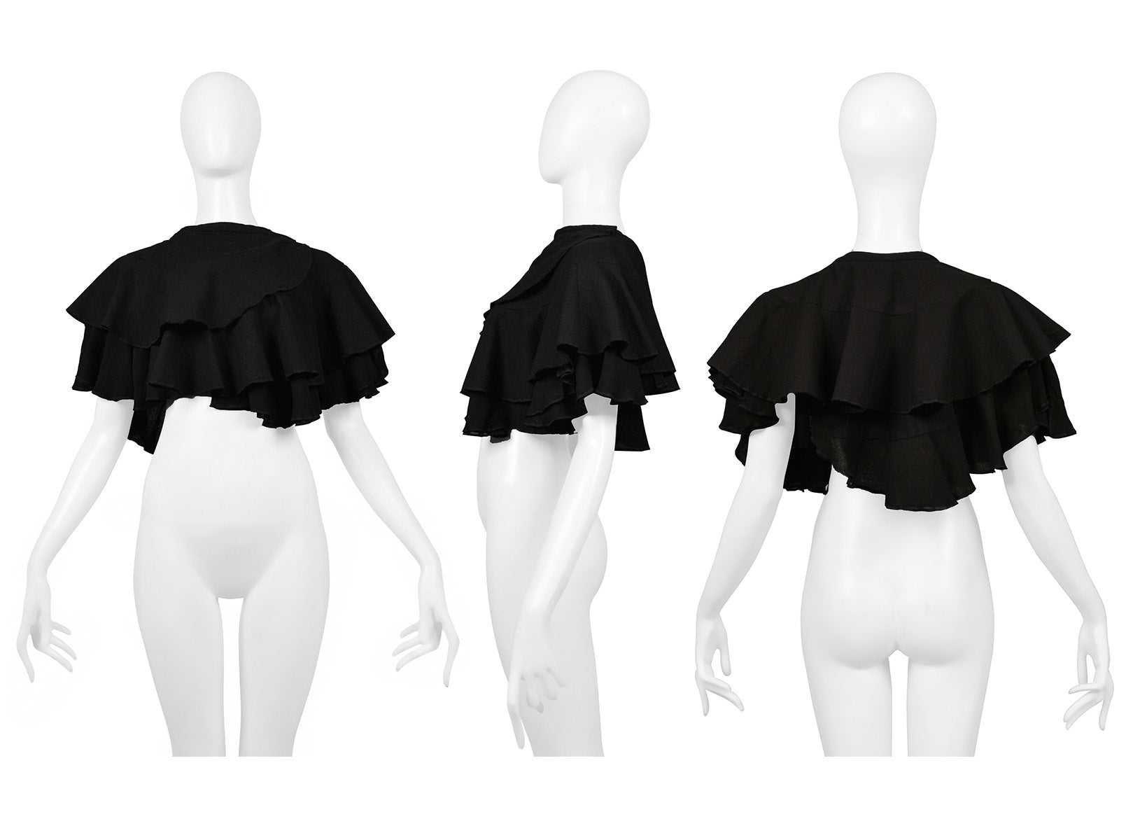 COMME DES GARCONS BLACK RUFFLE CROP TOP