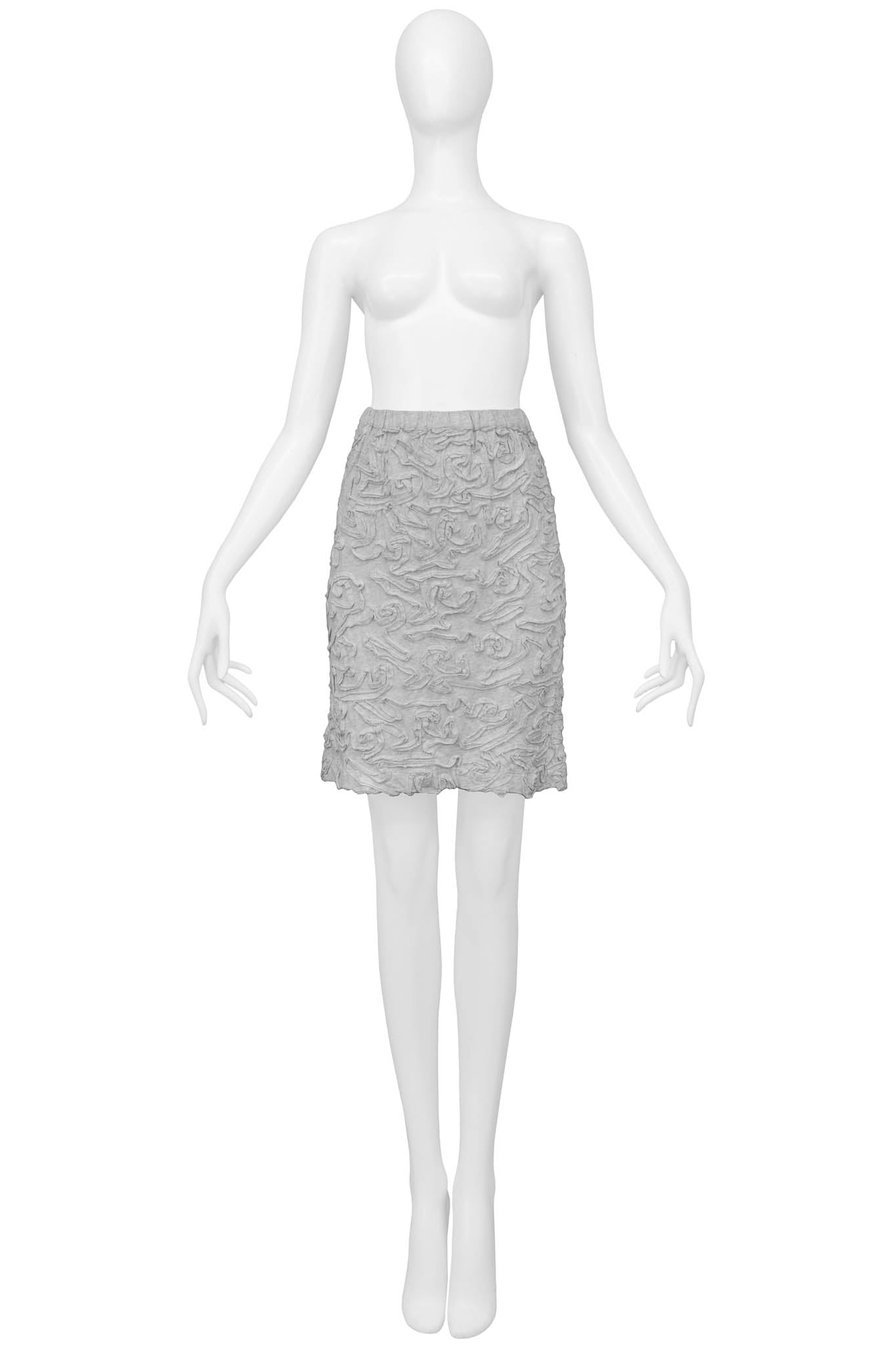 COMME DES GARCONS GREY RIBBON COTTON TOP & SKIRT ENSEMBLE