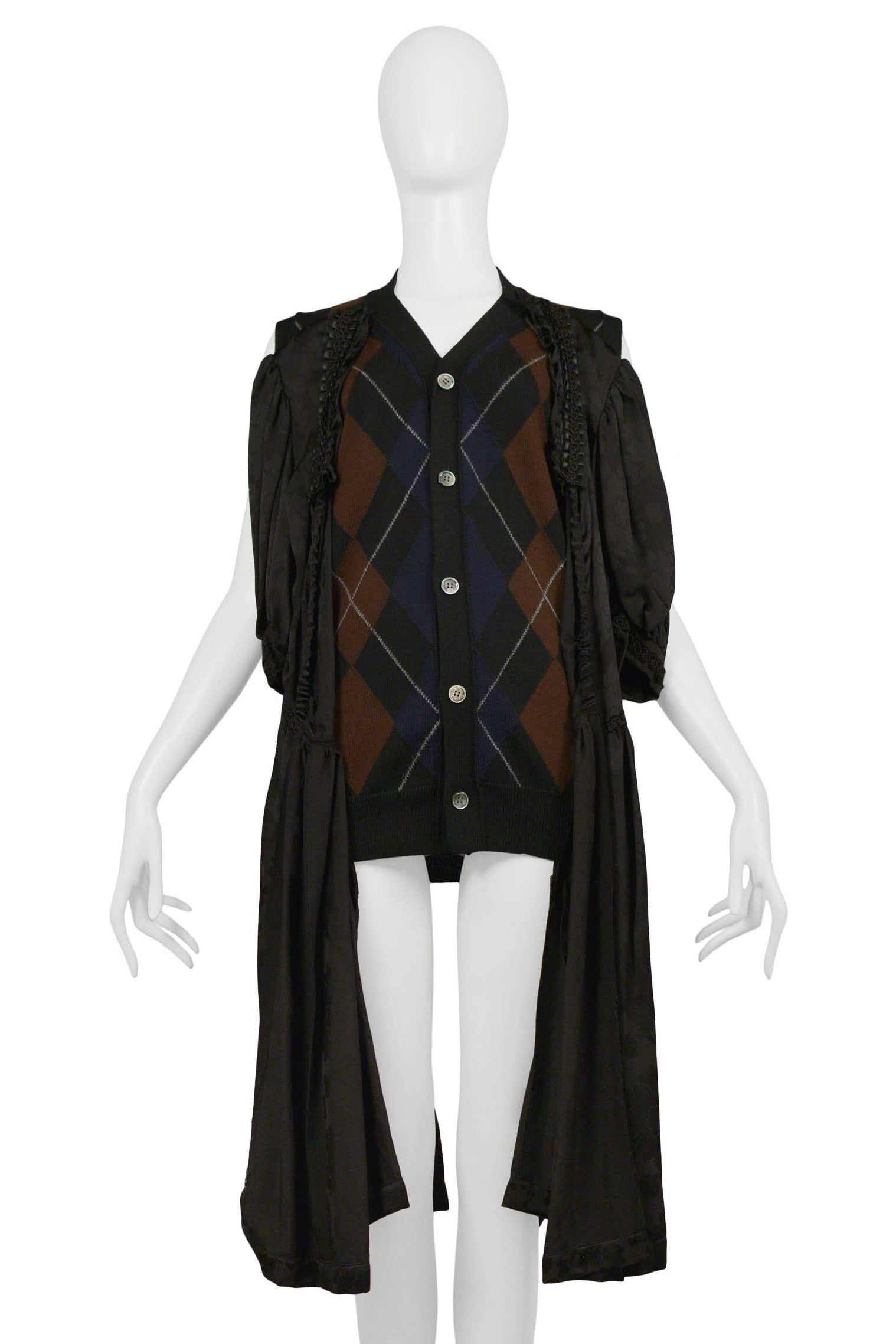 COMME DES GARCONS ARGYLE SWEATER WITH DRESS ATTACHED 2006