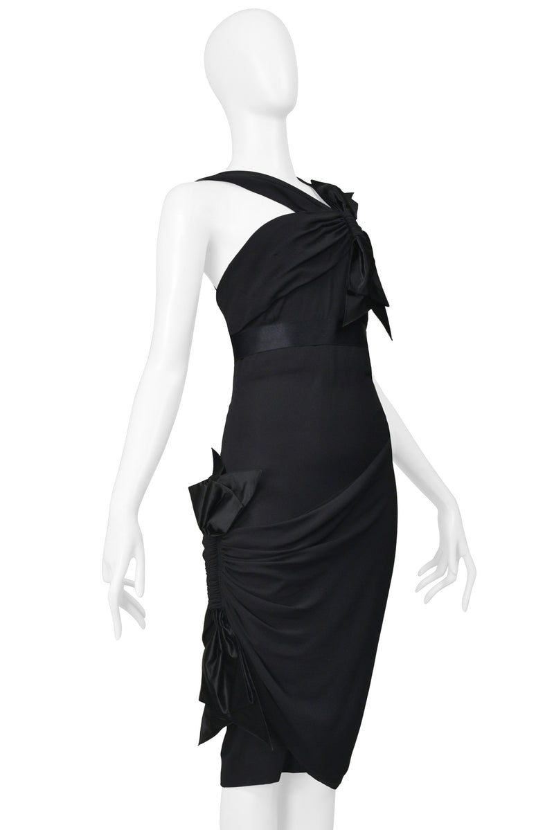 CHANEL BLACK COCKTAIL DRESS WITH BOWS 2007