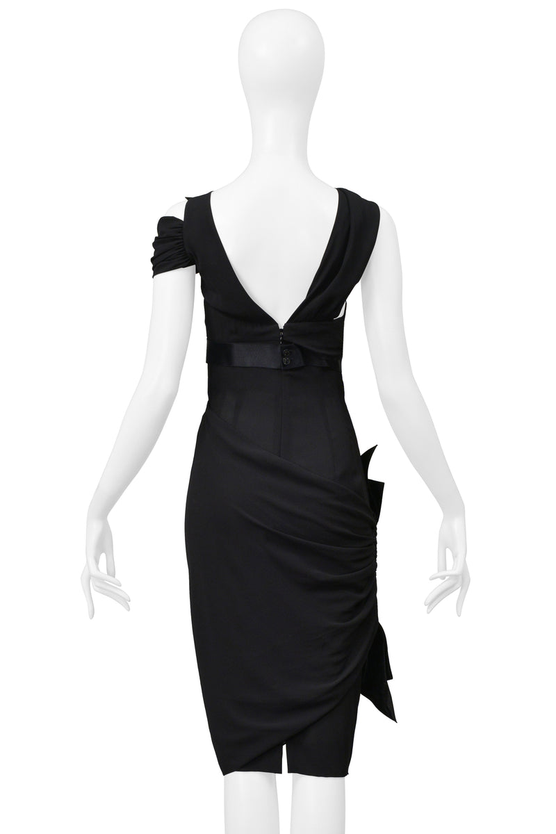 CHANEL BLACK COCKTAIL DRESS WITH BOWS 2007