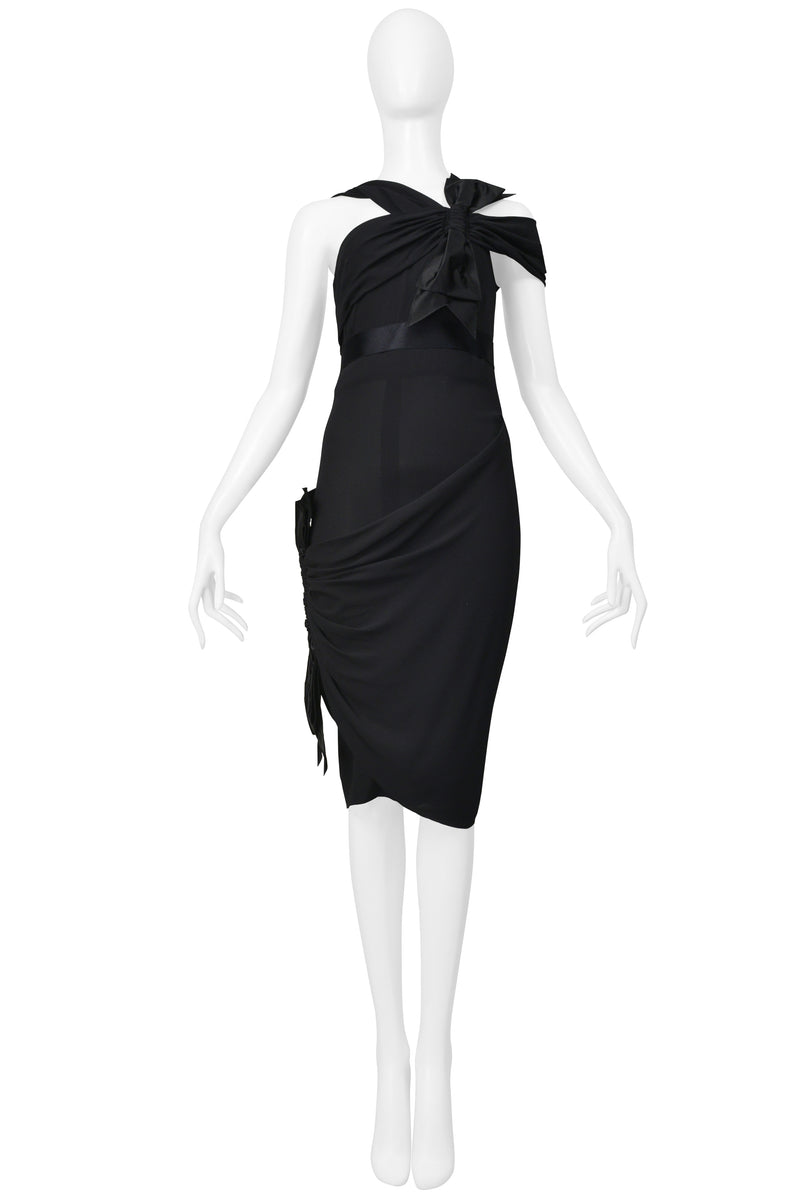 CHANEL BLACK COCKTAIL DRESS WITH BOWS 2007