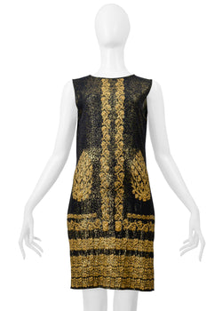 CHANEL BLACK & GOLD METALLIC MINI DRESS 2010