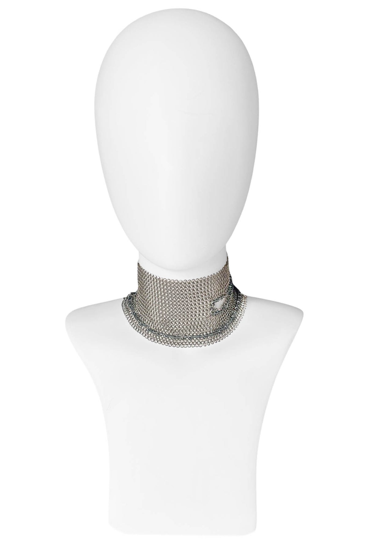 Midnight O'Clock Y2k Grunge Silver Choker Necklace – Maison
