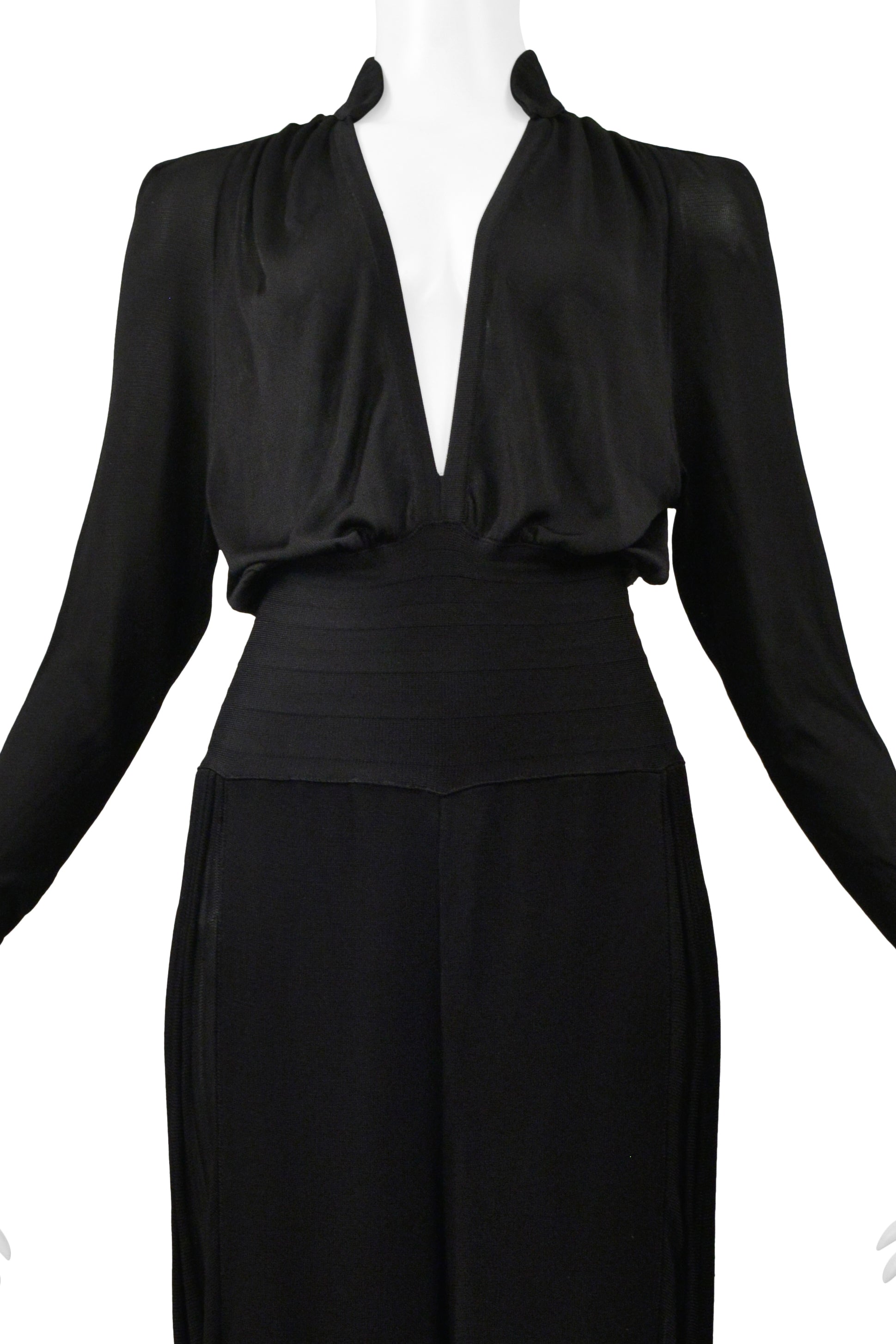 CHANEL BY KARL LAGERFELD BLACK VISCOSE JERSEY JUMPSUIT 2008