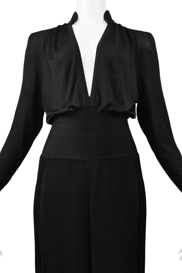 CHANEL BLACK VISCOSE JERSEY JUMPSUIT 2008