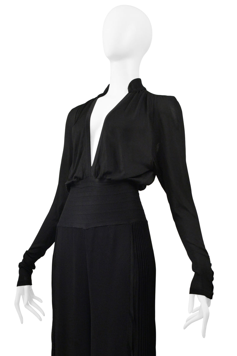 CHANEL BLACK VISCOSE JERSEY JUMPSUIT 2008