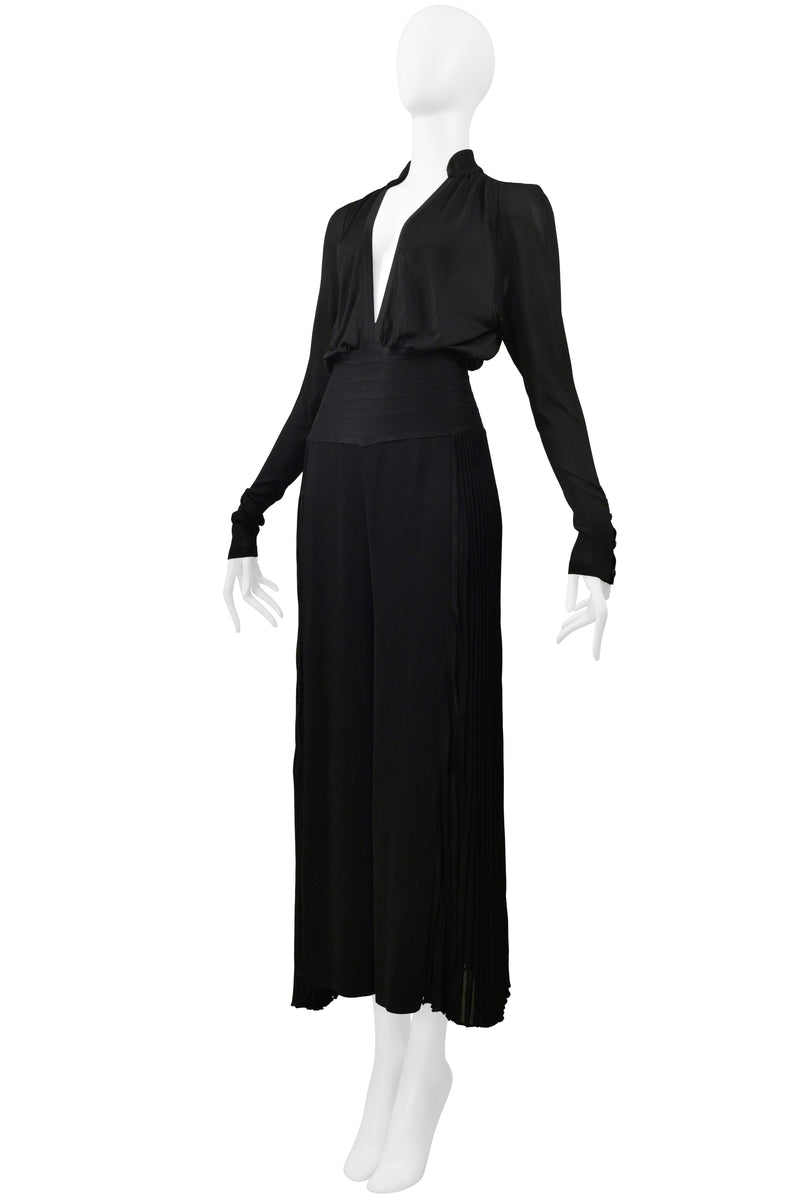 CHANEL BLACK VISCOSE JERSEY JUMPSUIT 2008