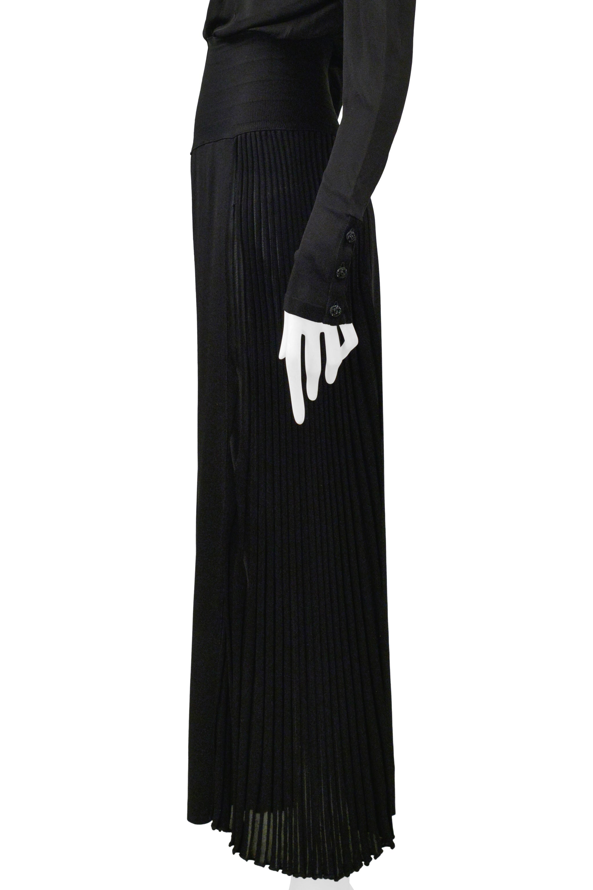 CHANEL BY KARL LAGERFELD BLACK VISCOSE JERSEY JUMPSUIT 2008