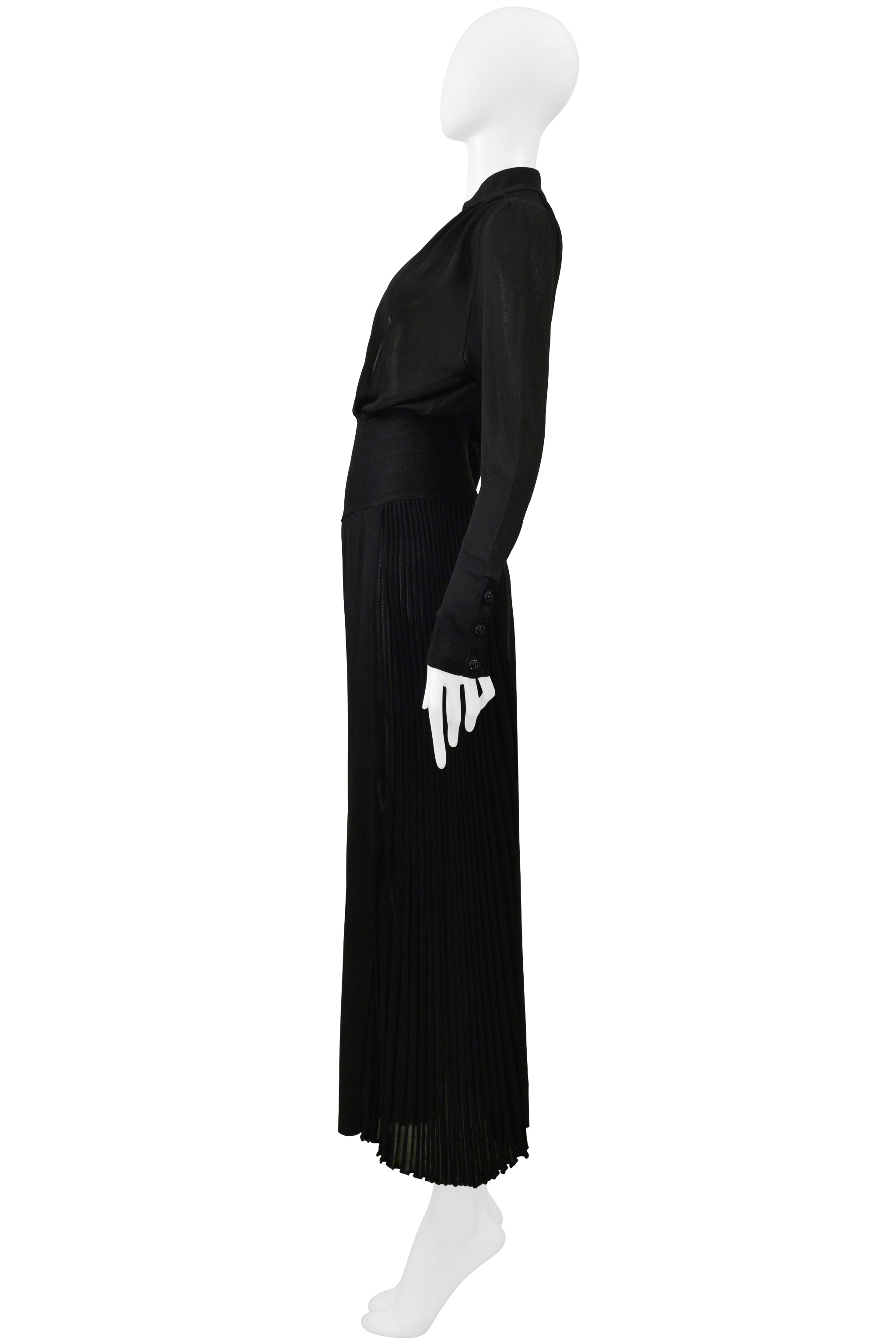 CHANEL BY KARL LAGERFELD BLACK VISCOSE JERSEY JUMPSUIT 2008