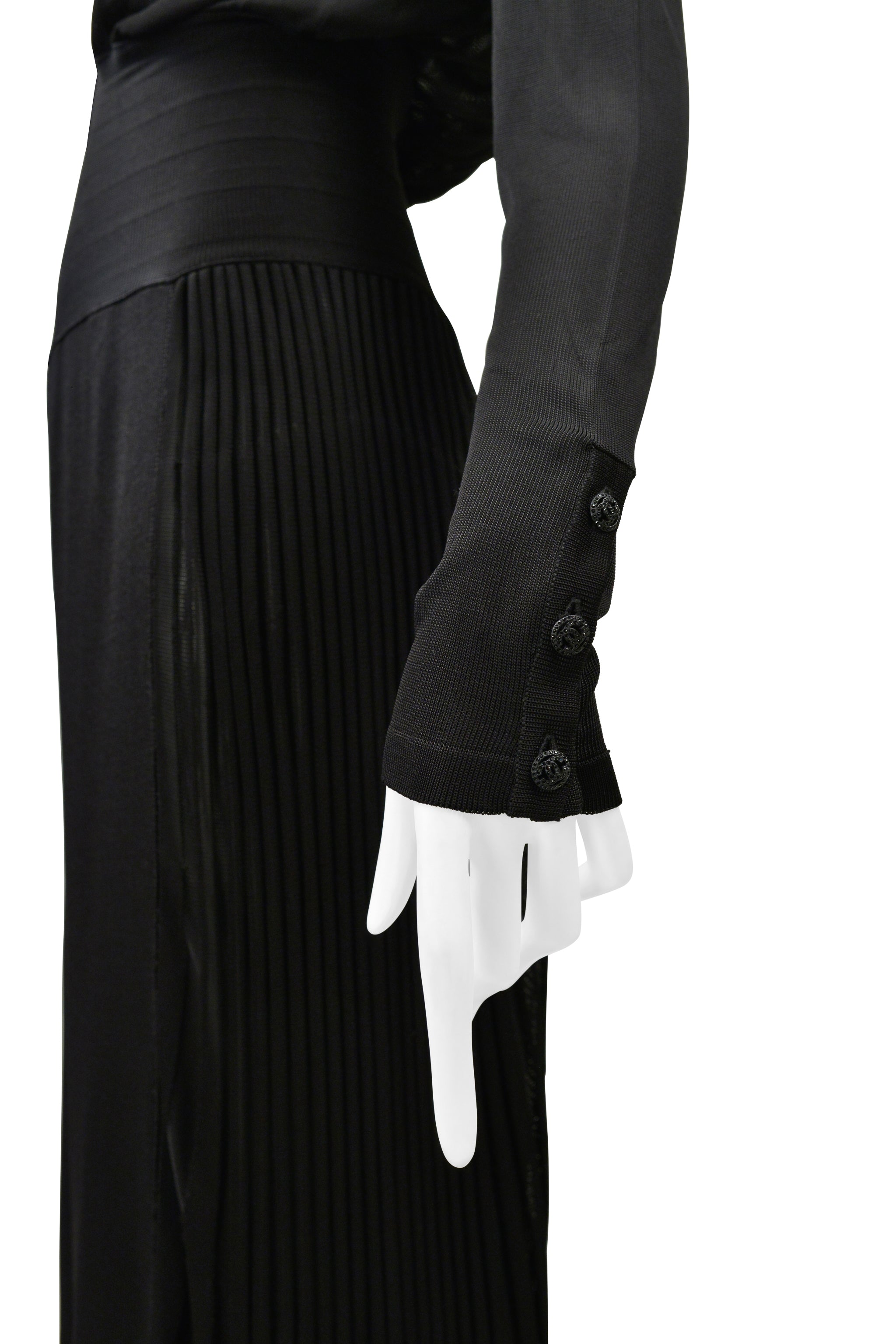 CHANEL BY KARL LAGERFELD BLACK VISCOSE JERSEY JUMPSUIT 2008