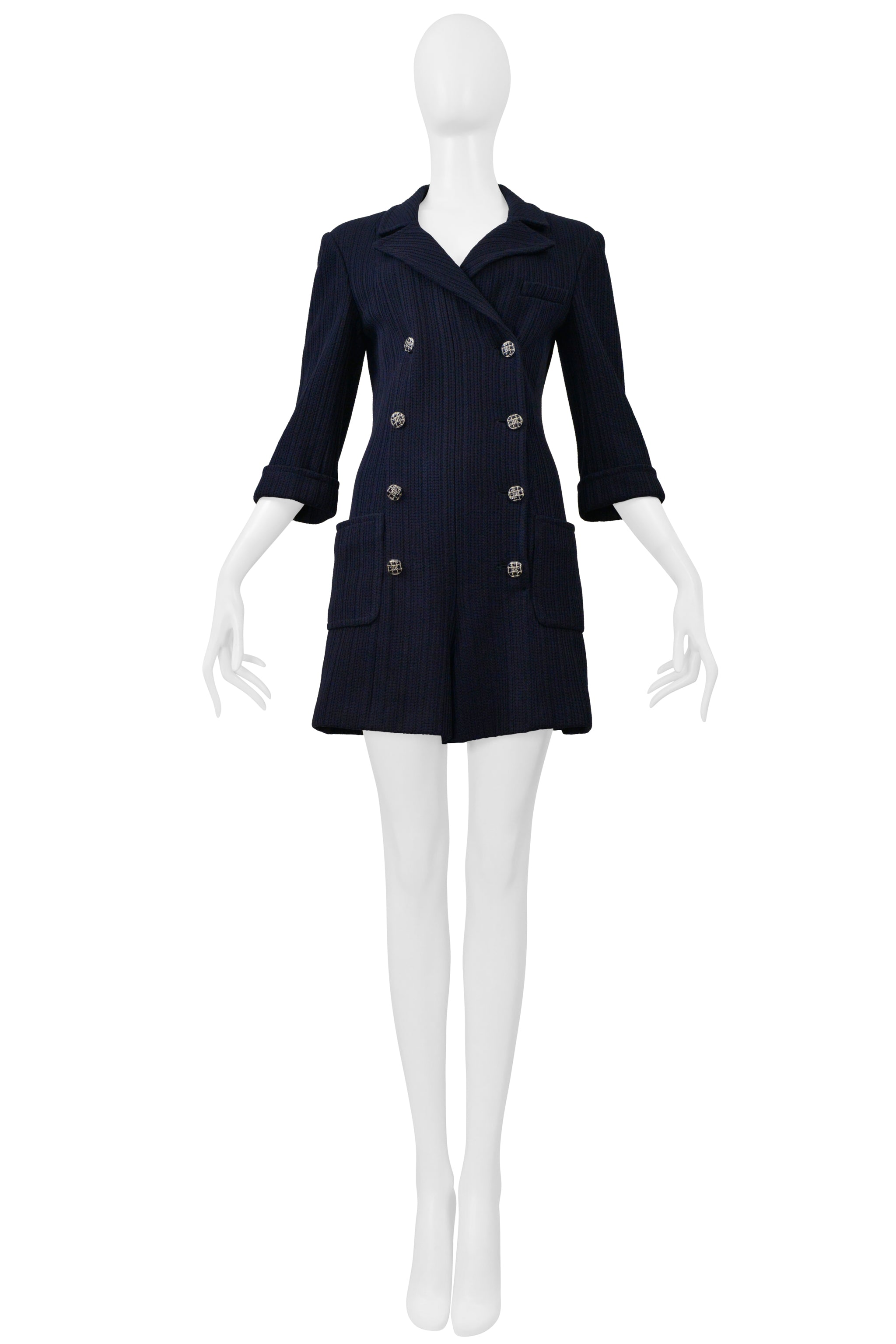 CHANEL BY KARL LAGERFELD NAVY BLUE SUITING ROMPER